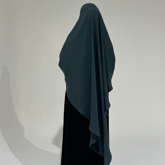 Extra Long Teal Khimar with Niqab Ties
