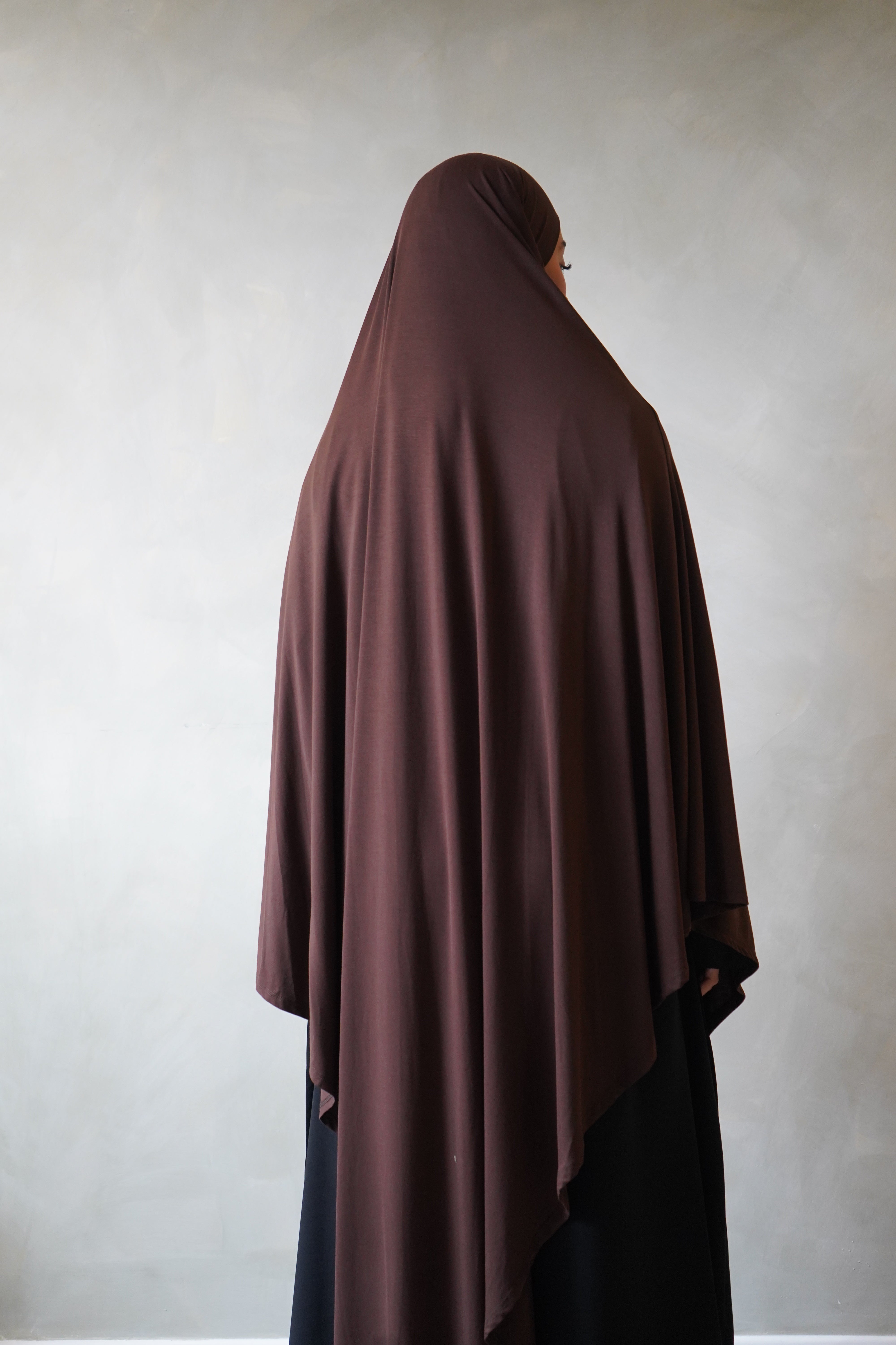 Small Choc Brown Jersey Khimar