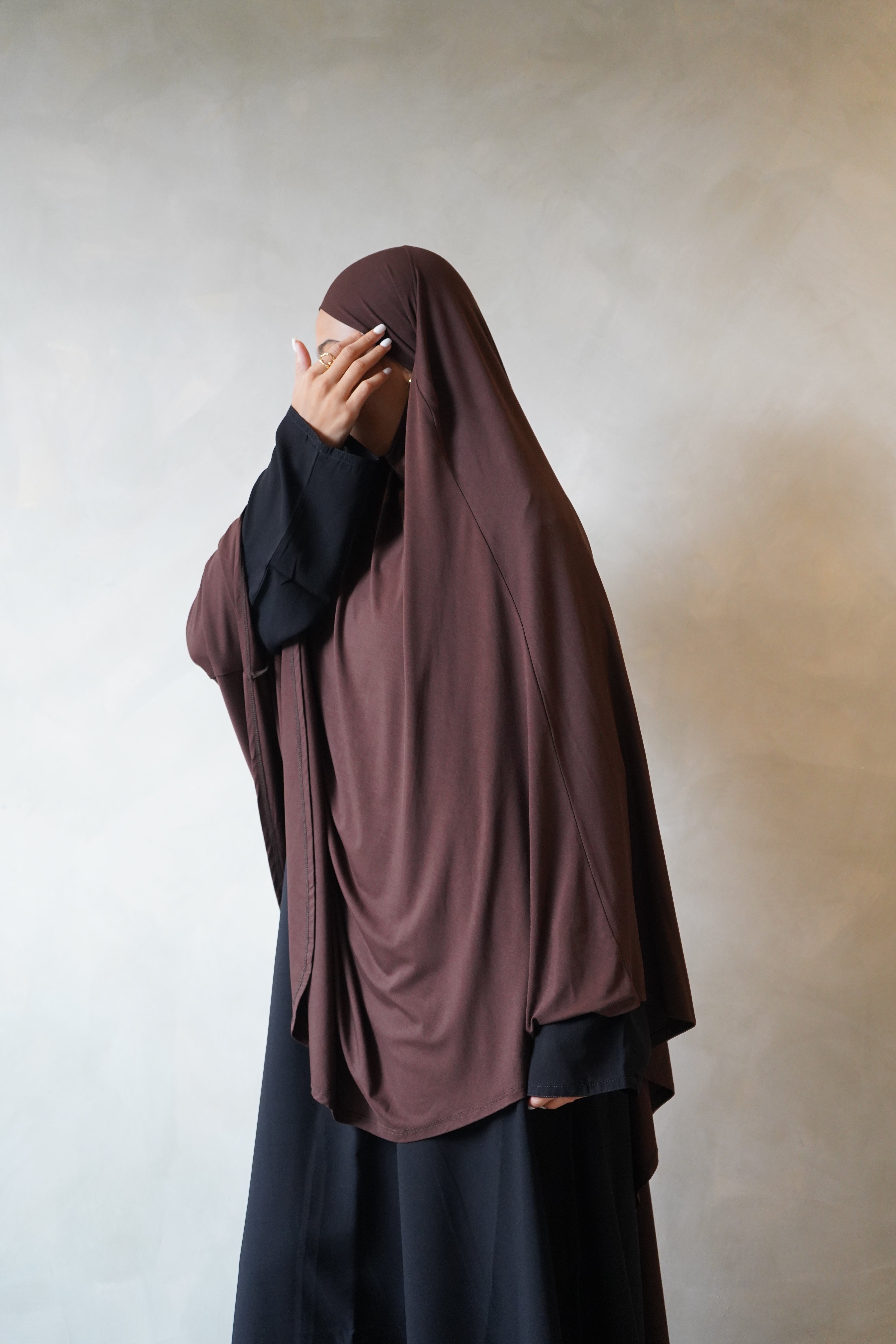 Small Choc Brown Jersey Khimar