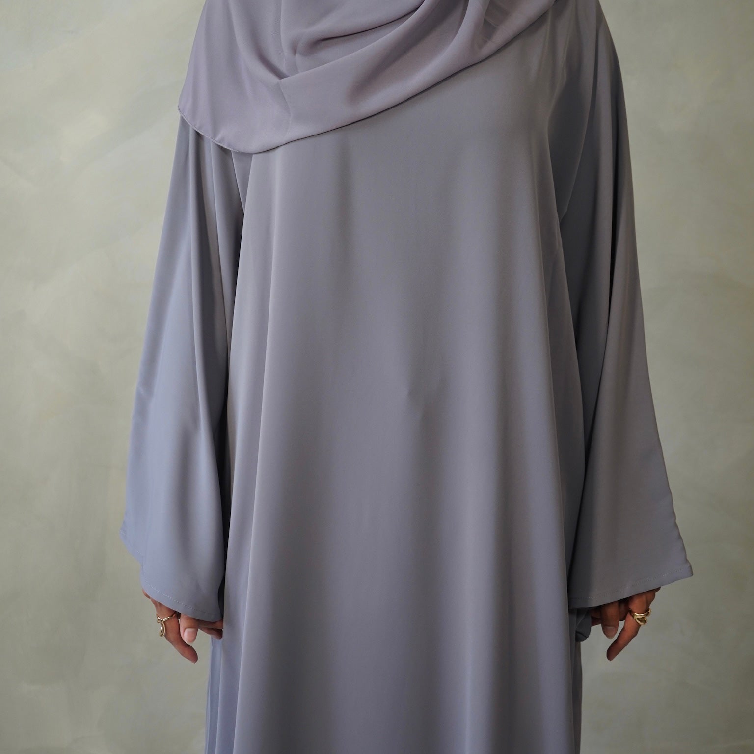 Cool Grey Bell Sleeve Abaya with Sheila Hijab