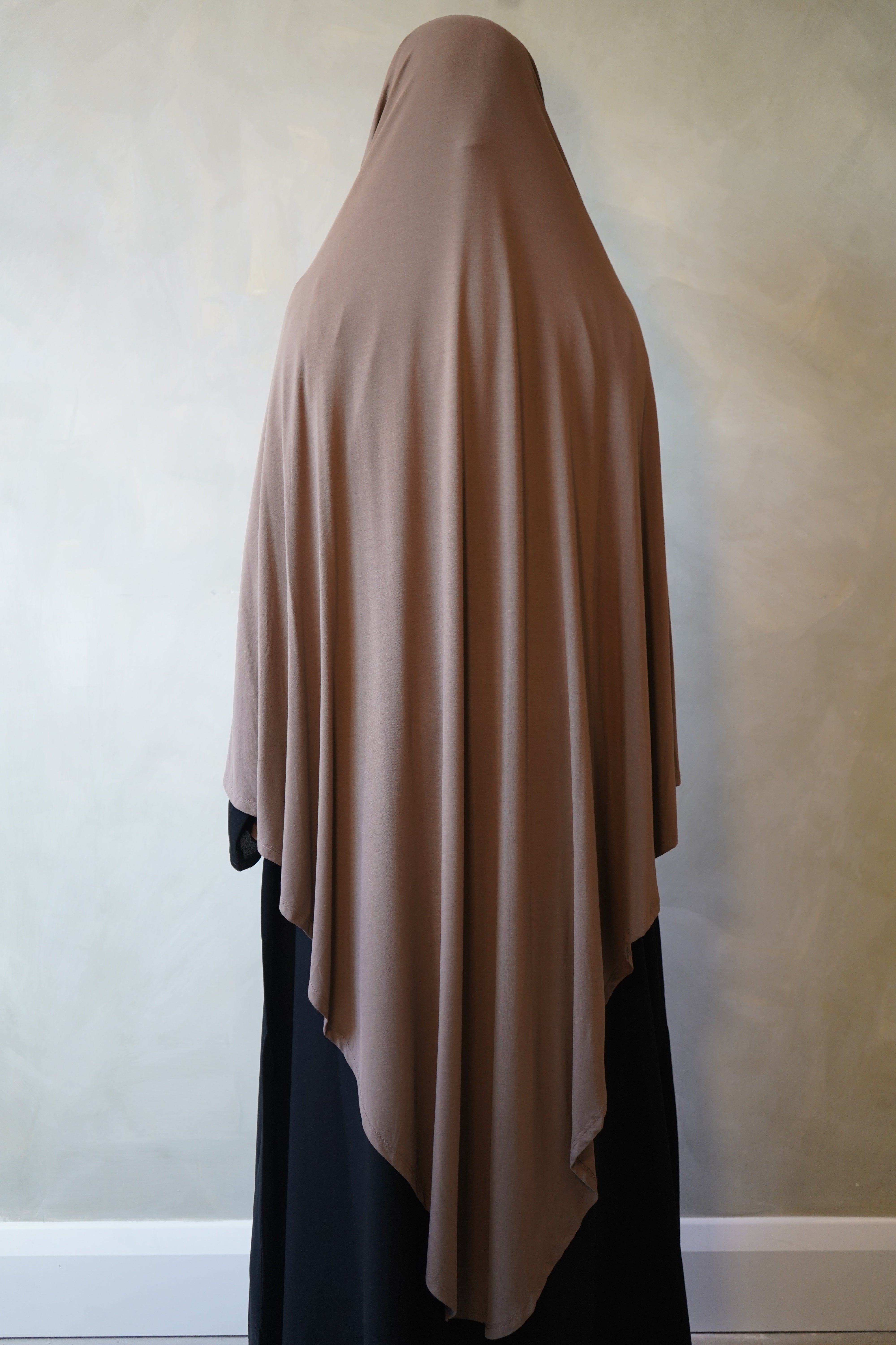 Small Taupe Brown Jersey Khimar