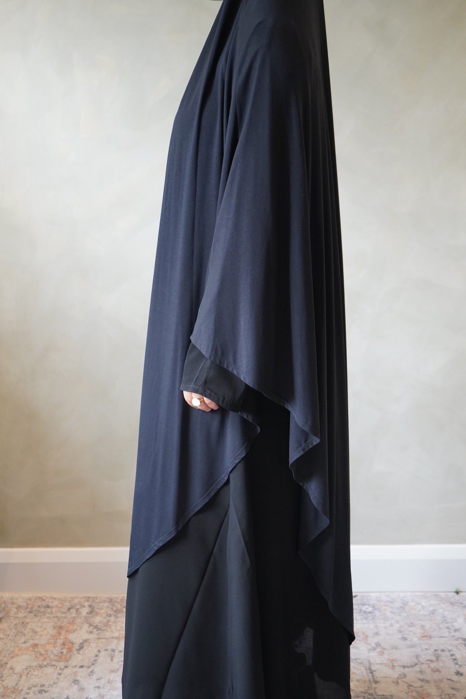 Large Black Jersey Khimar