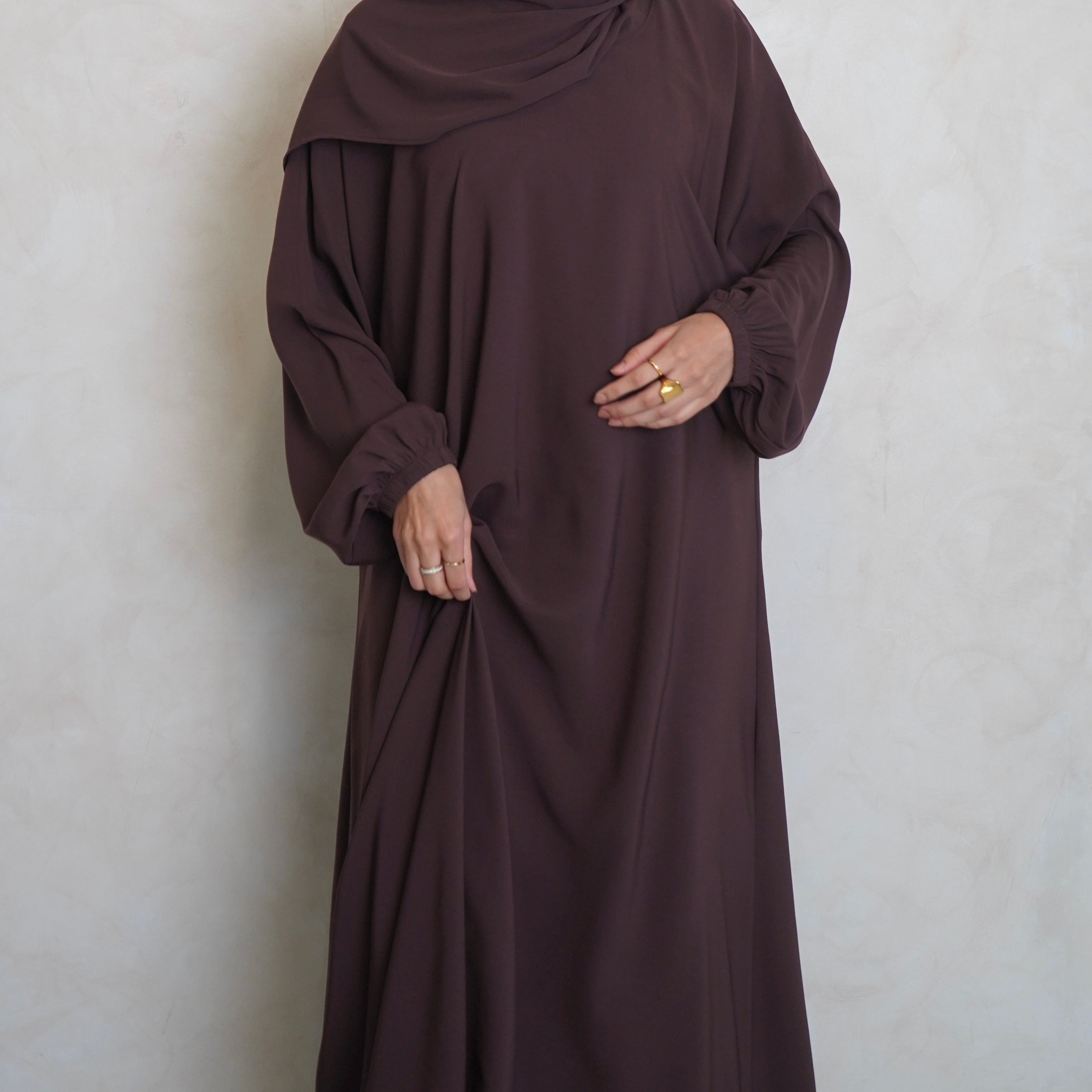 1pc Prayer Jilbaya Choc Brown