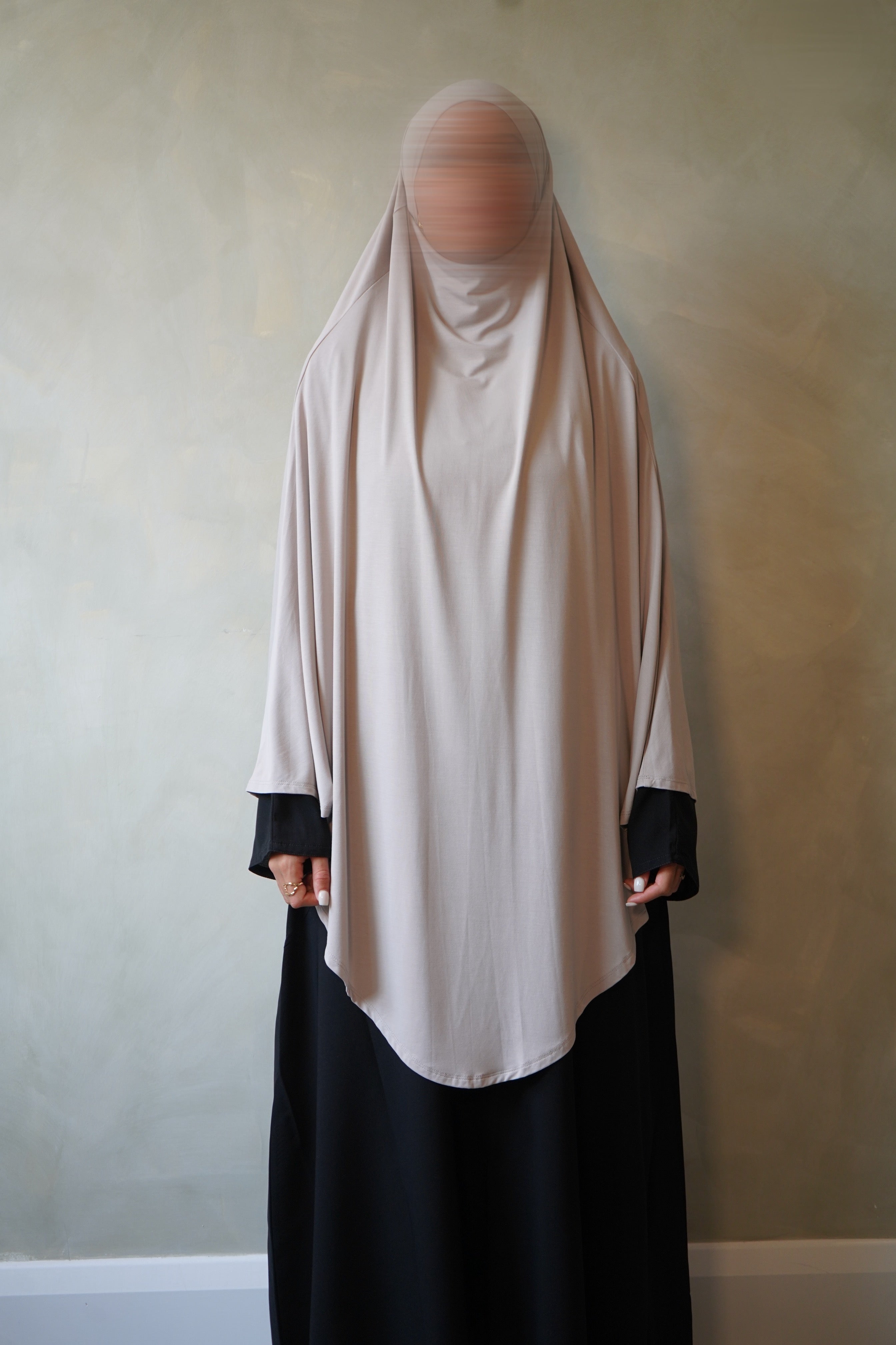 Small Light Beige Jersey Khimar