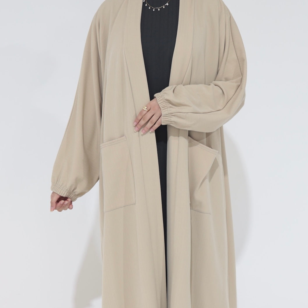Cuffed coat: cream