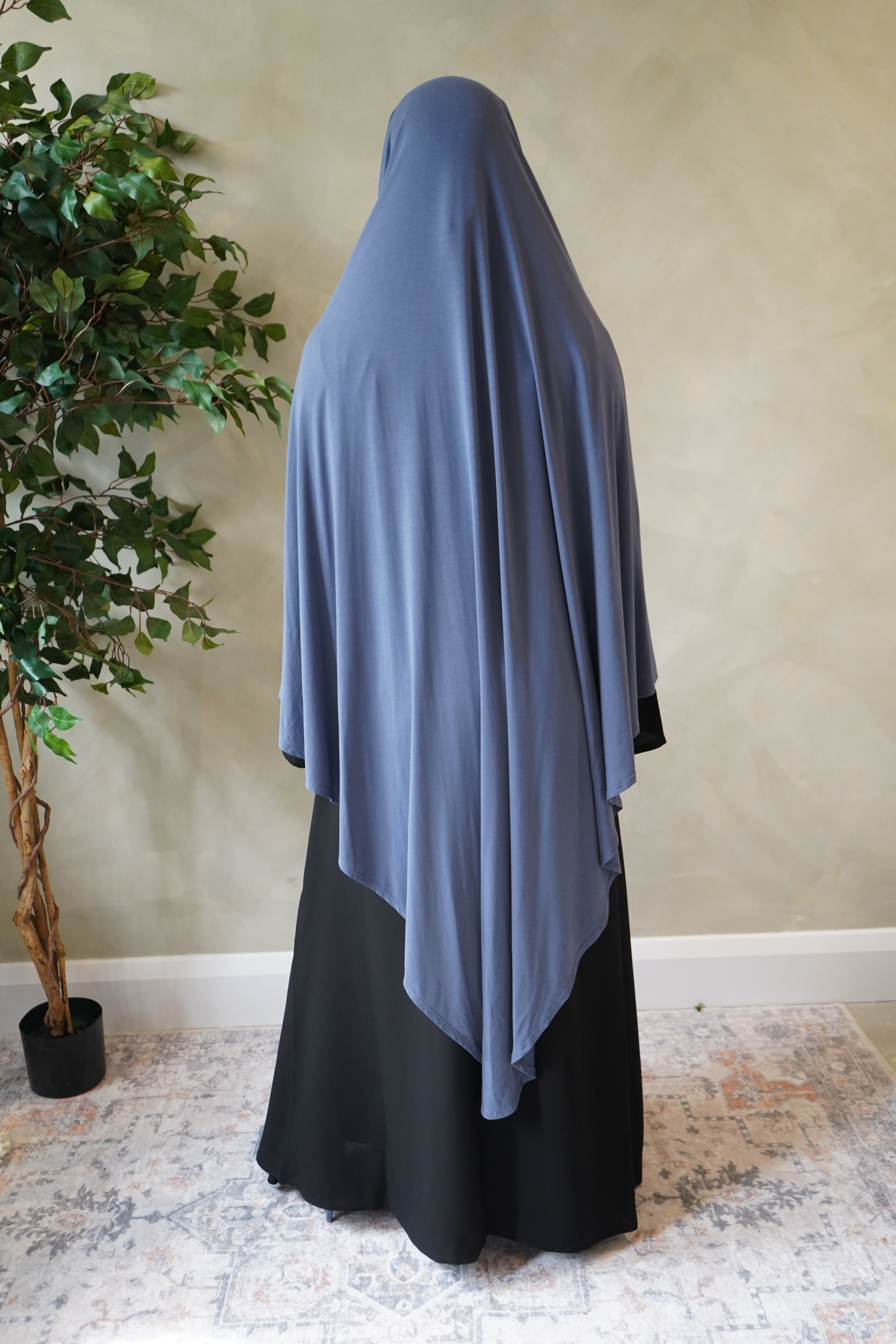 Small Steel Blue Jersey Khimar