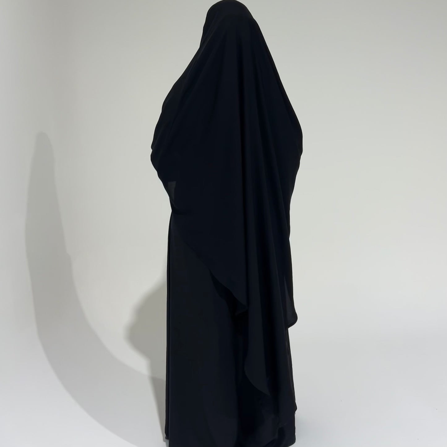 Extra Long Black Khimar