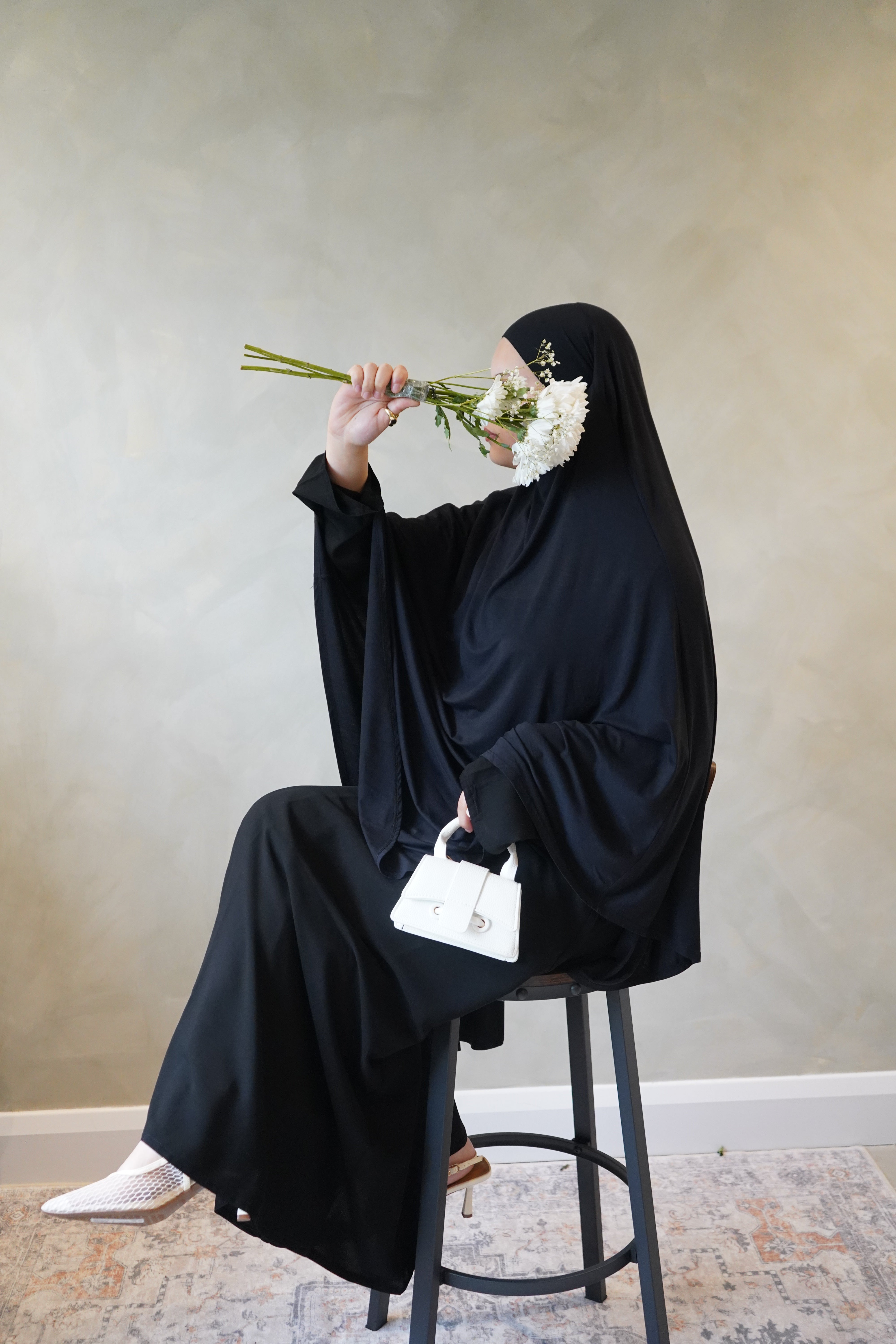 Small Black Jersey Khimar