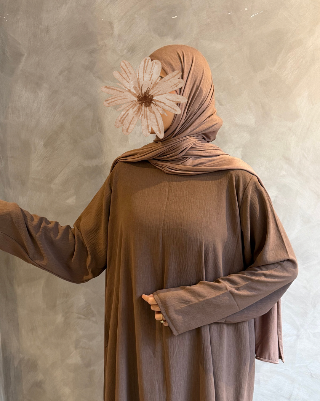 Long Sleeve Slip Dress Brown Beige