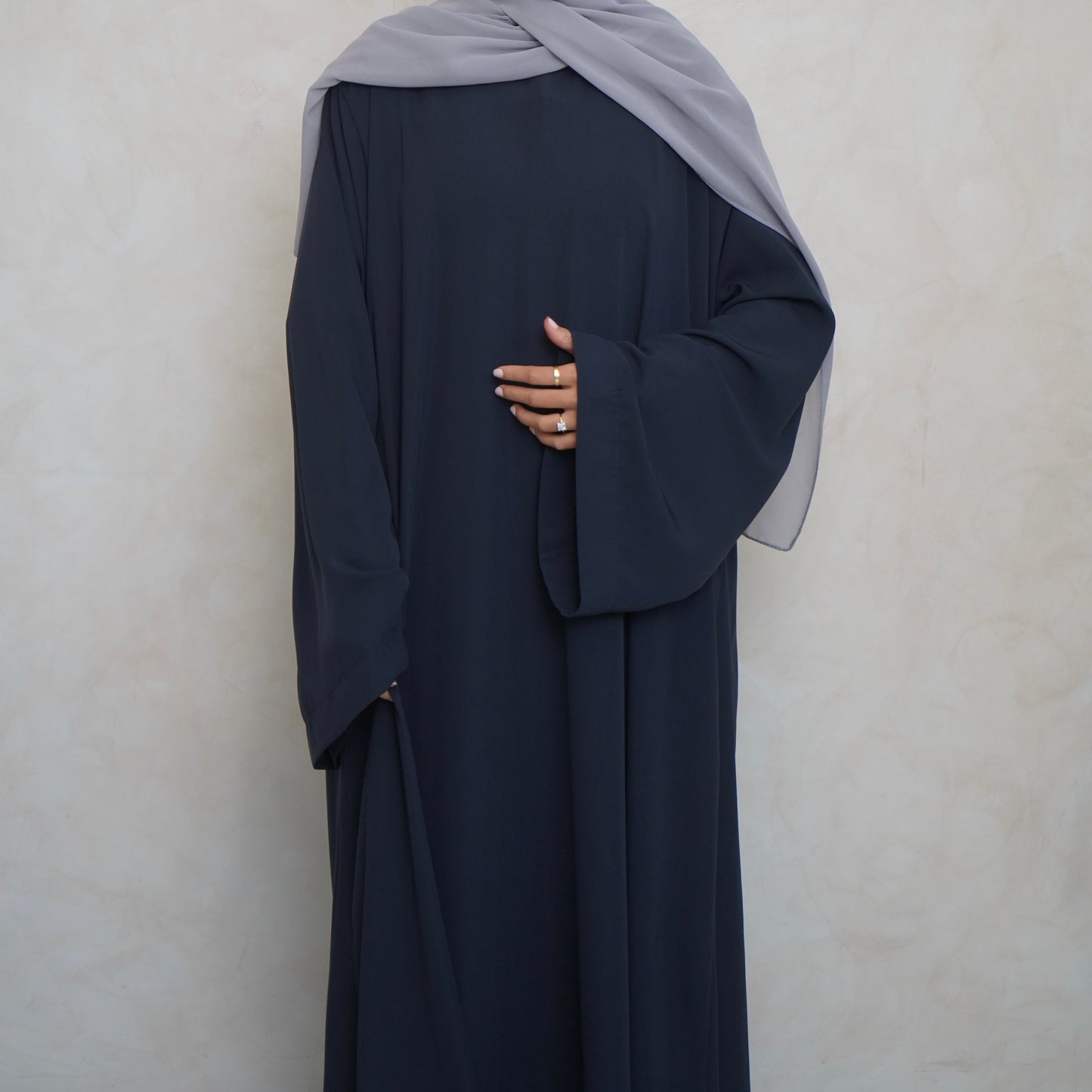 Mary’s Closed Abaya Navy Grey