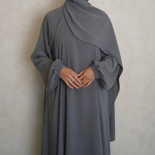 1pc Prayer Jilbaya Light Grey