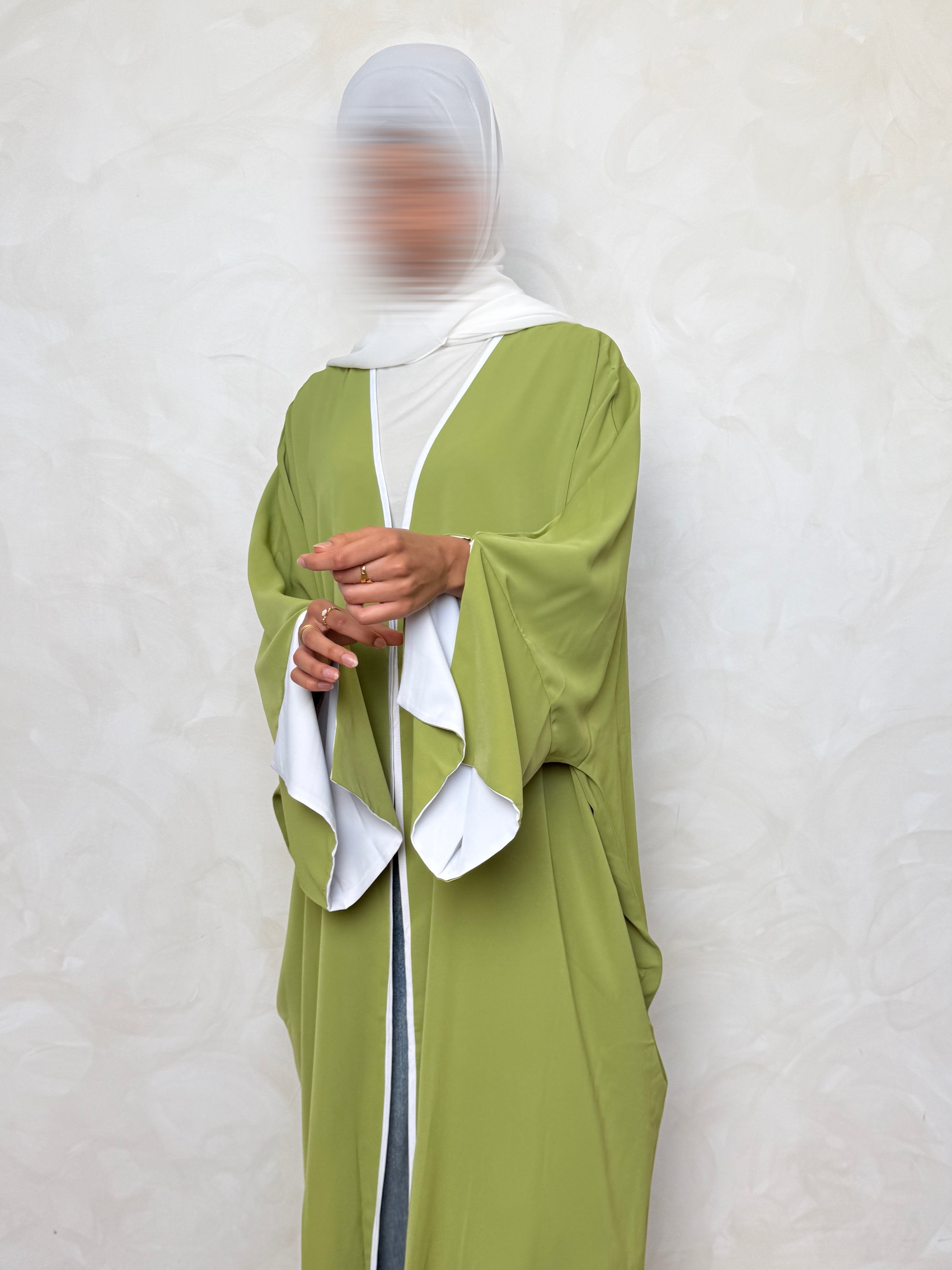 Open Abaya Green