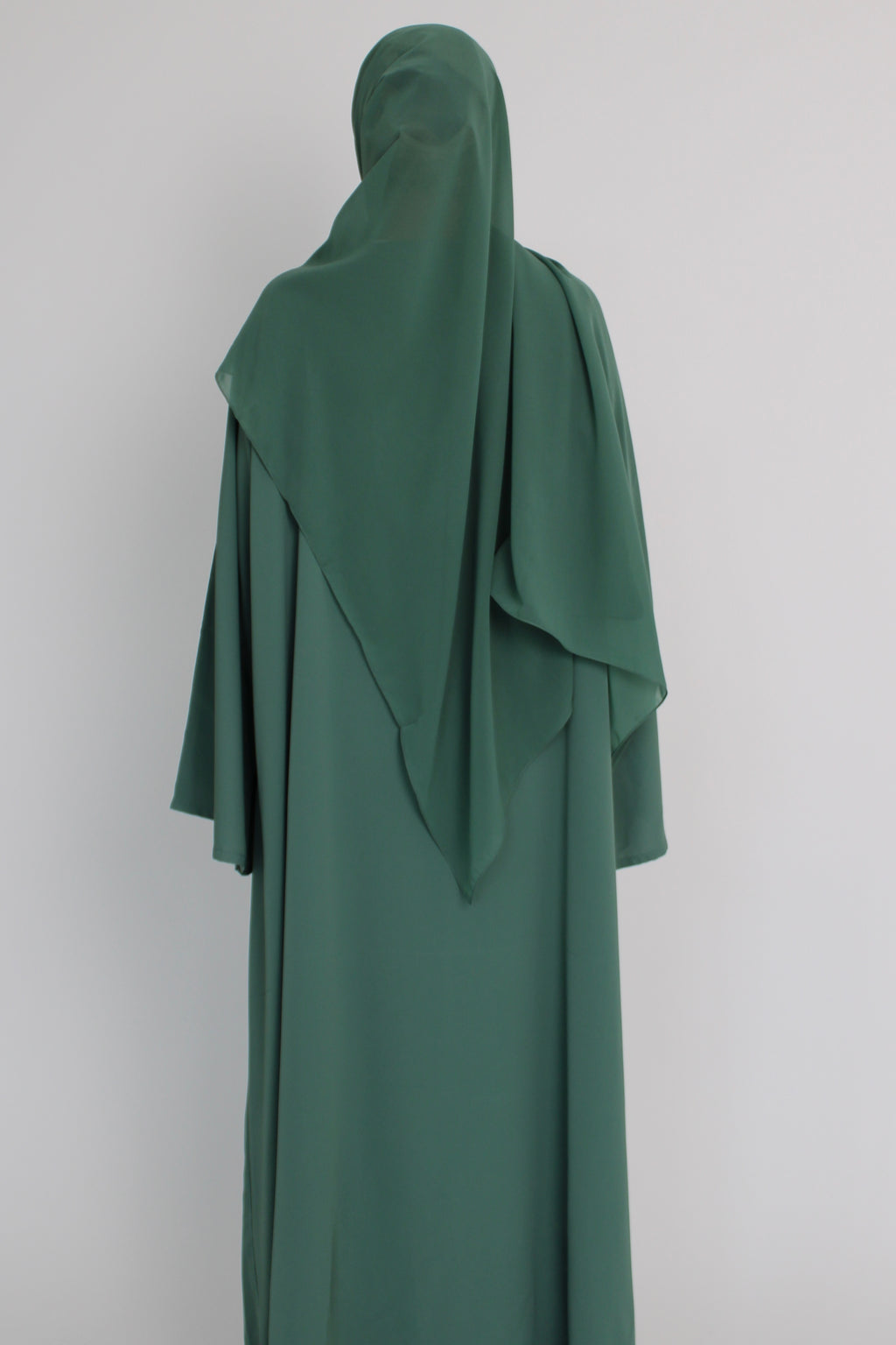 Sage Mist Bell Sleeve Abaya with hijab