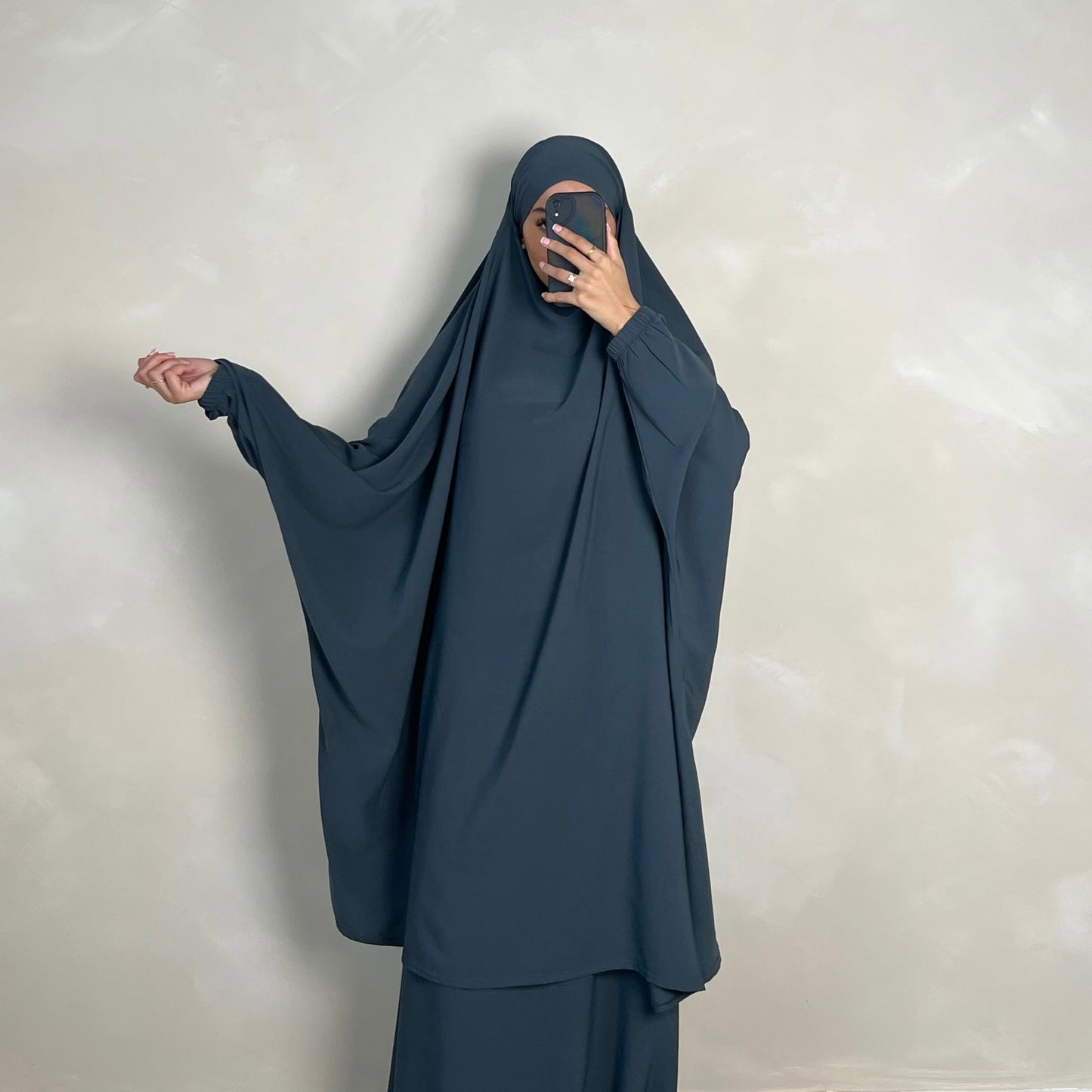 2pc Jilbab with Skirt & Niqab Ties Teal