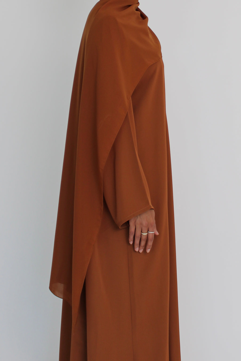 Burnt Orange Tie Abaya with Matching Sheila Scarf