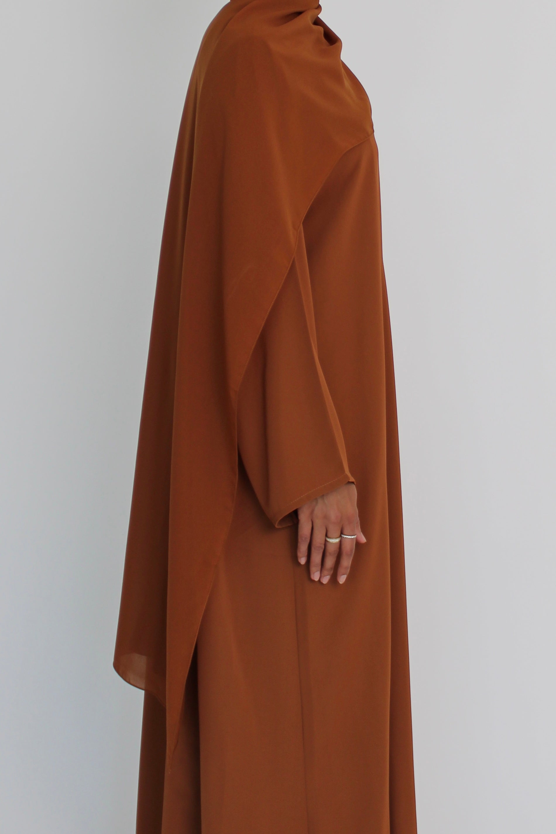 Burnt Orange Tie Abaya with Matching Sheila Scarf