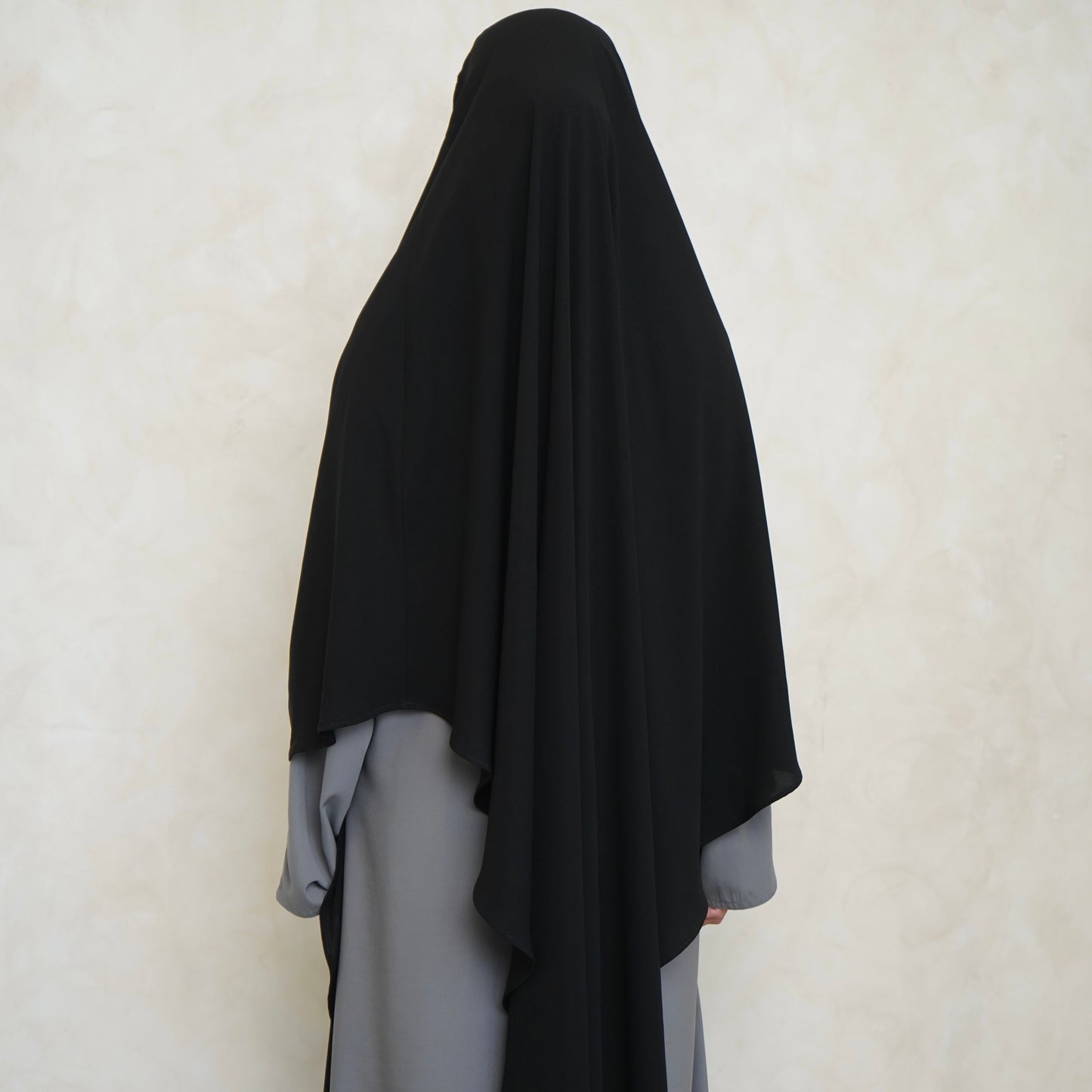 Black Khimar with Niqab Ties