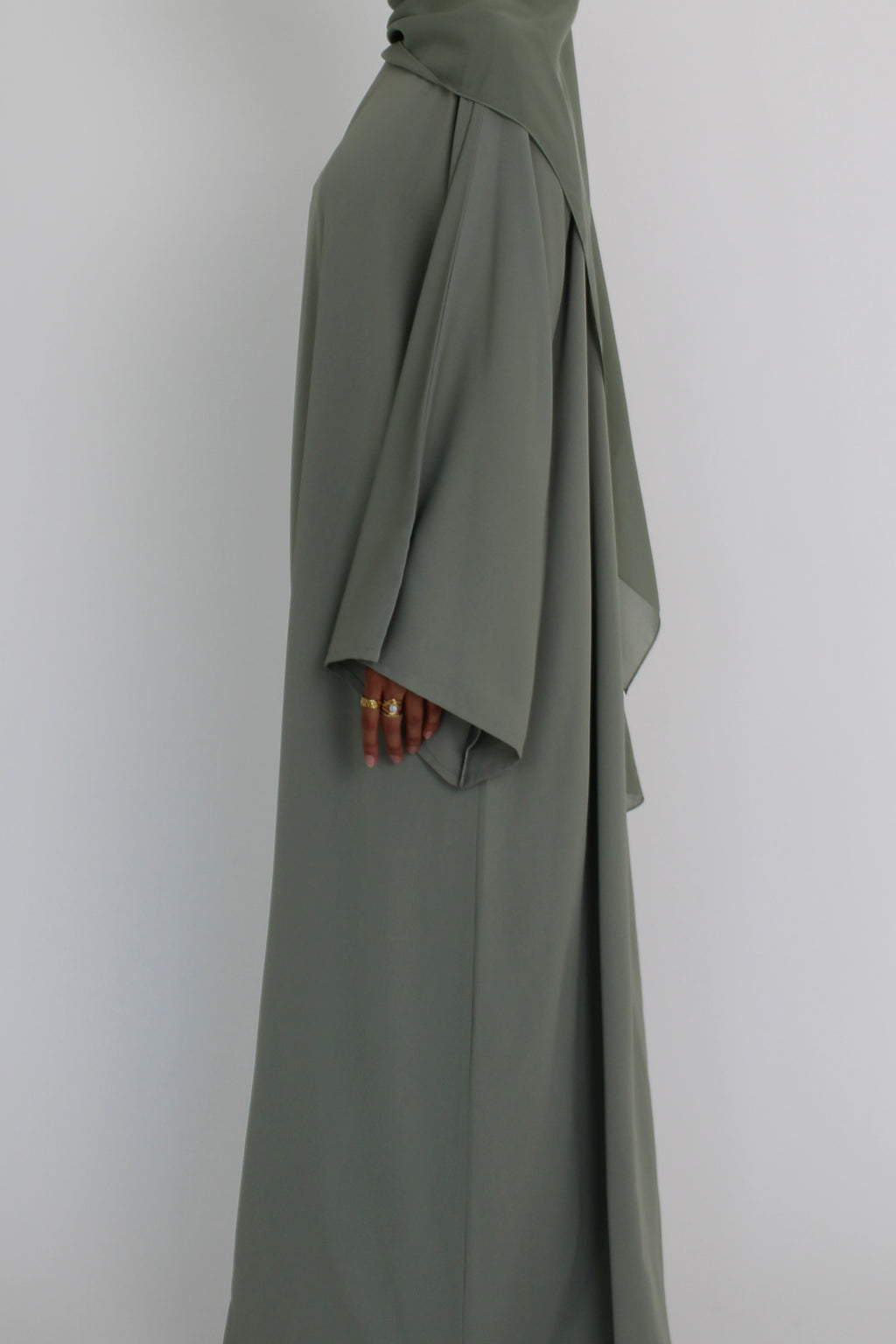 Matcha Green Sleeve Abaya with hijab