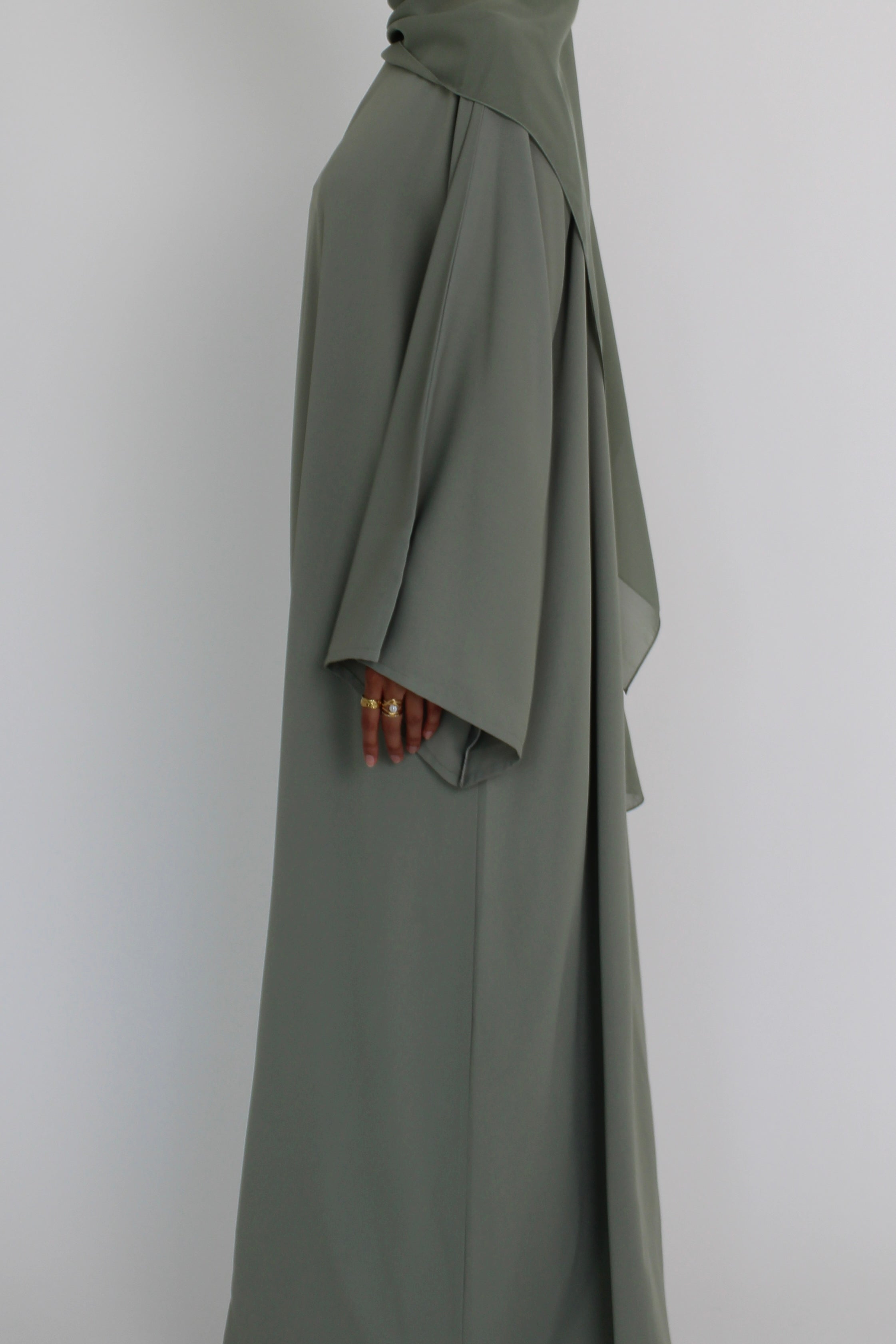 Matcha Green Sleeve Abaya with hijab