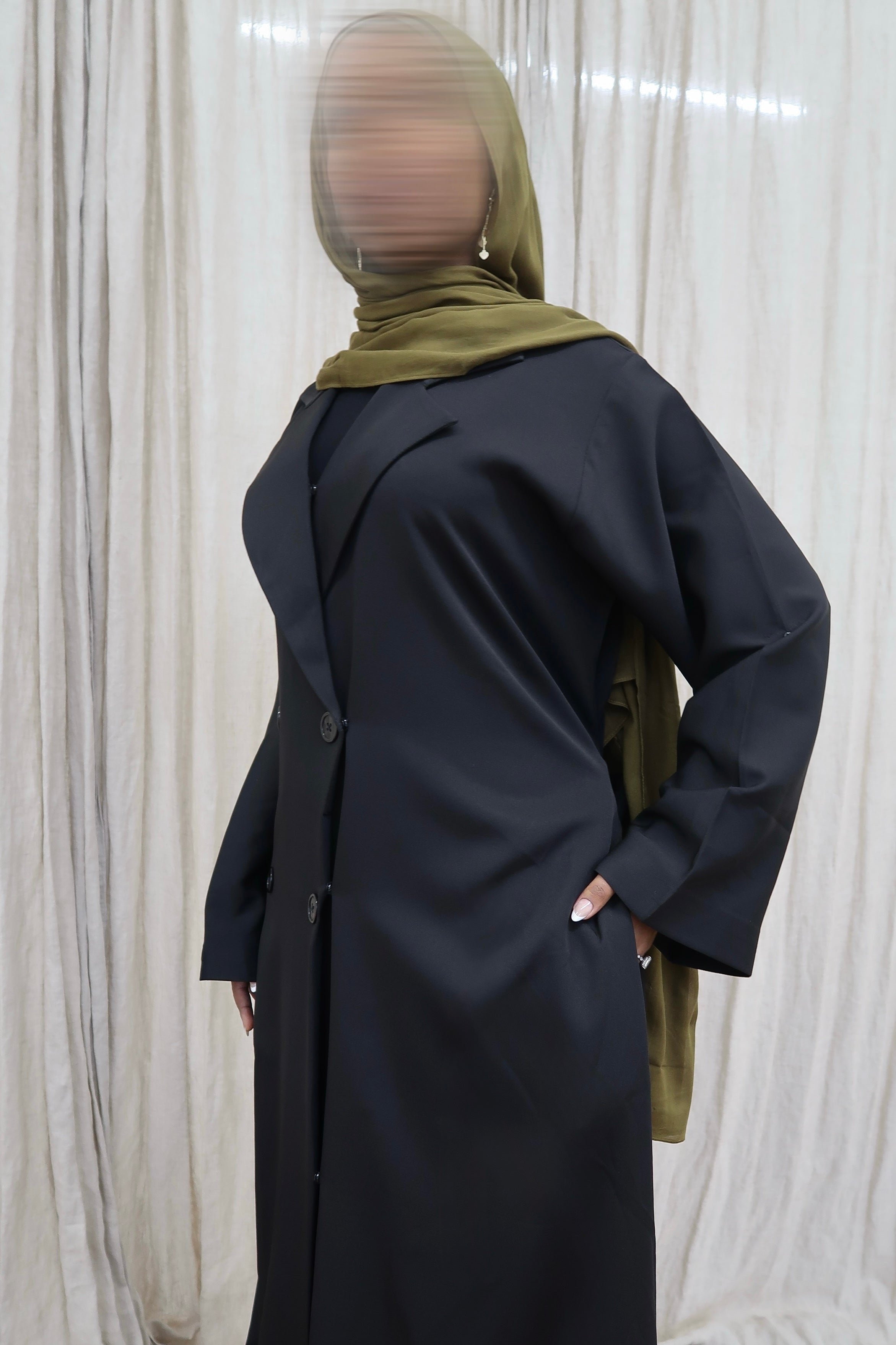 Trench Coat Abaya Black