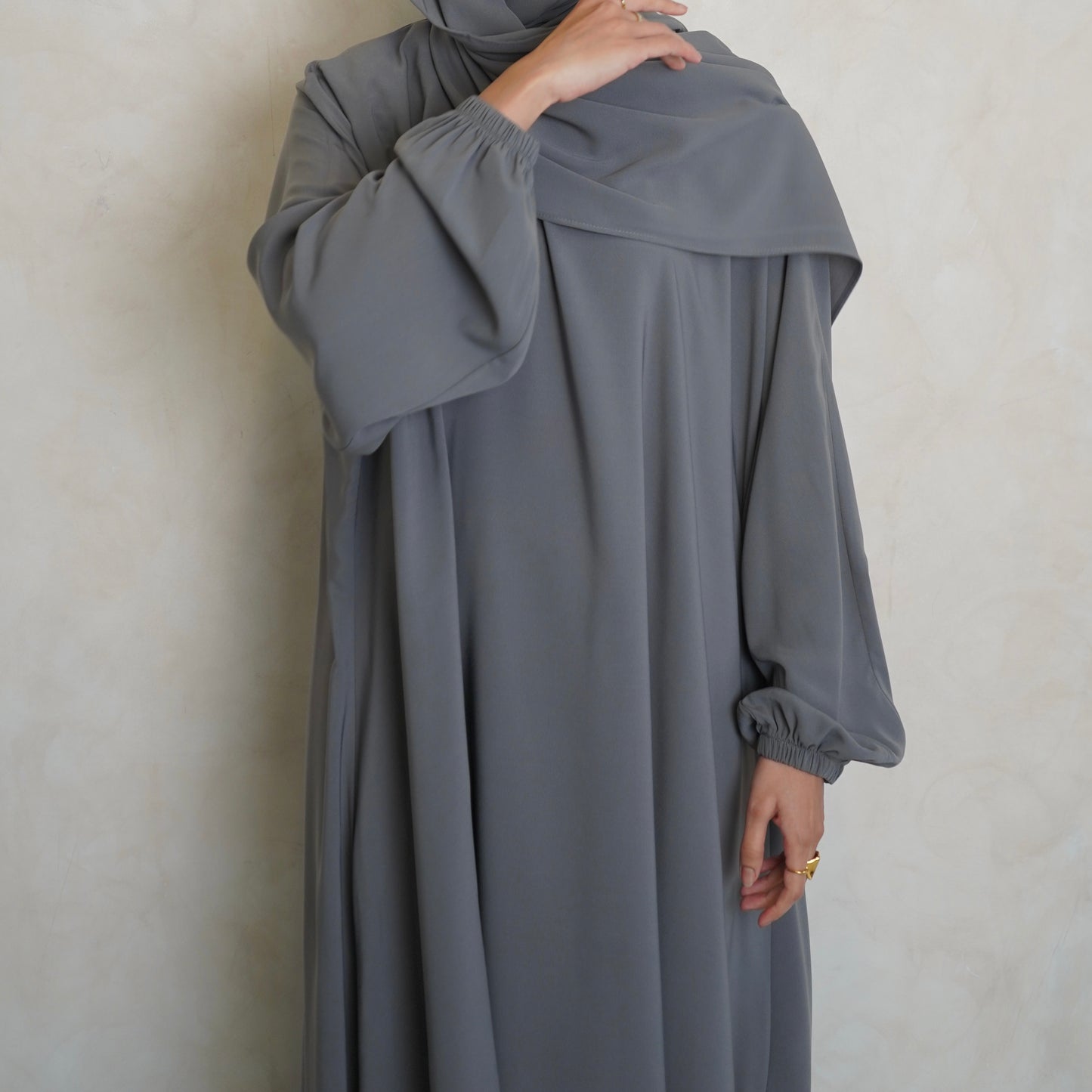 1pc Prayer Jilbaya Light Grey