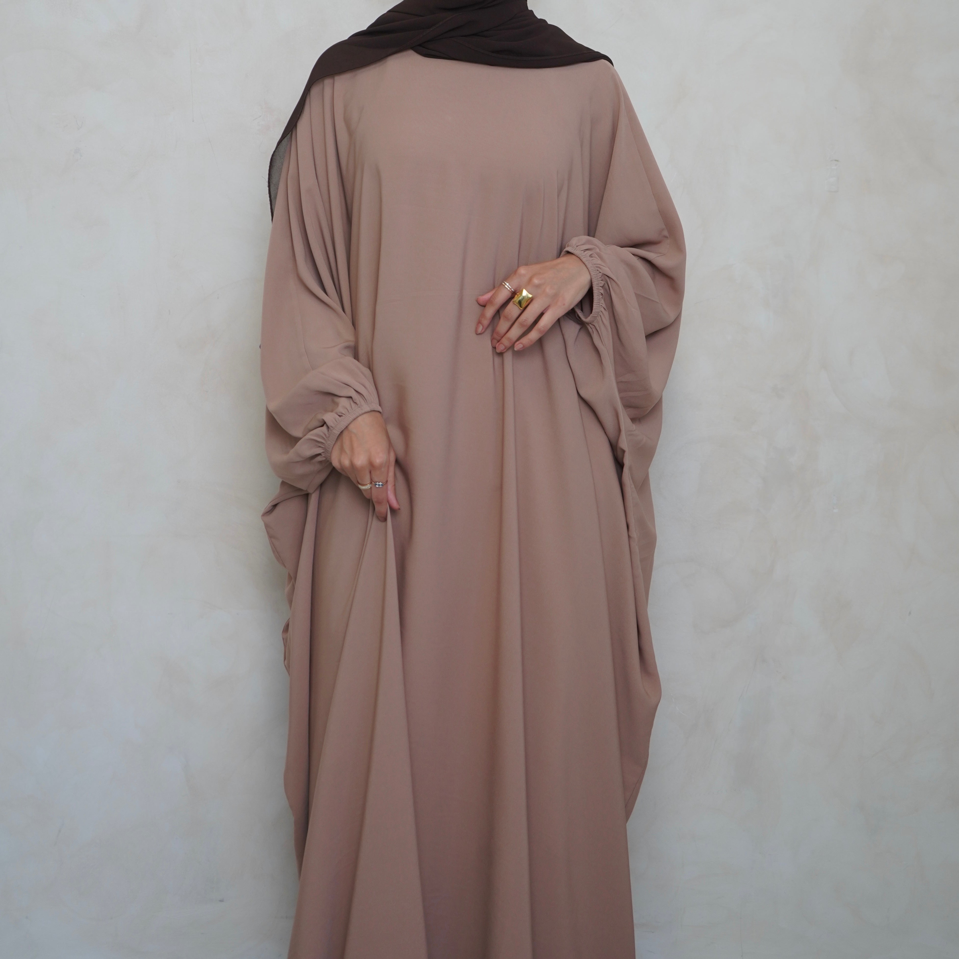 Cuffed Norah Batwing Jilbaya Cream