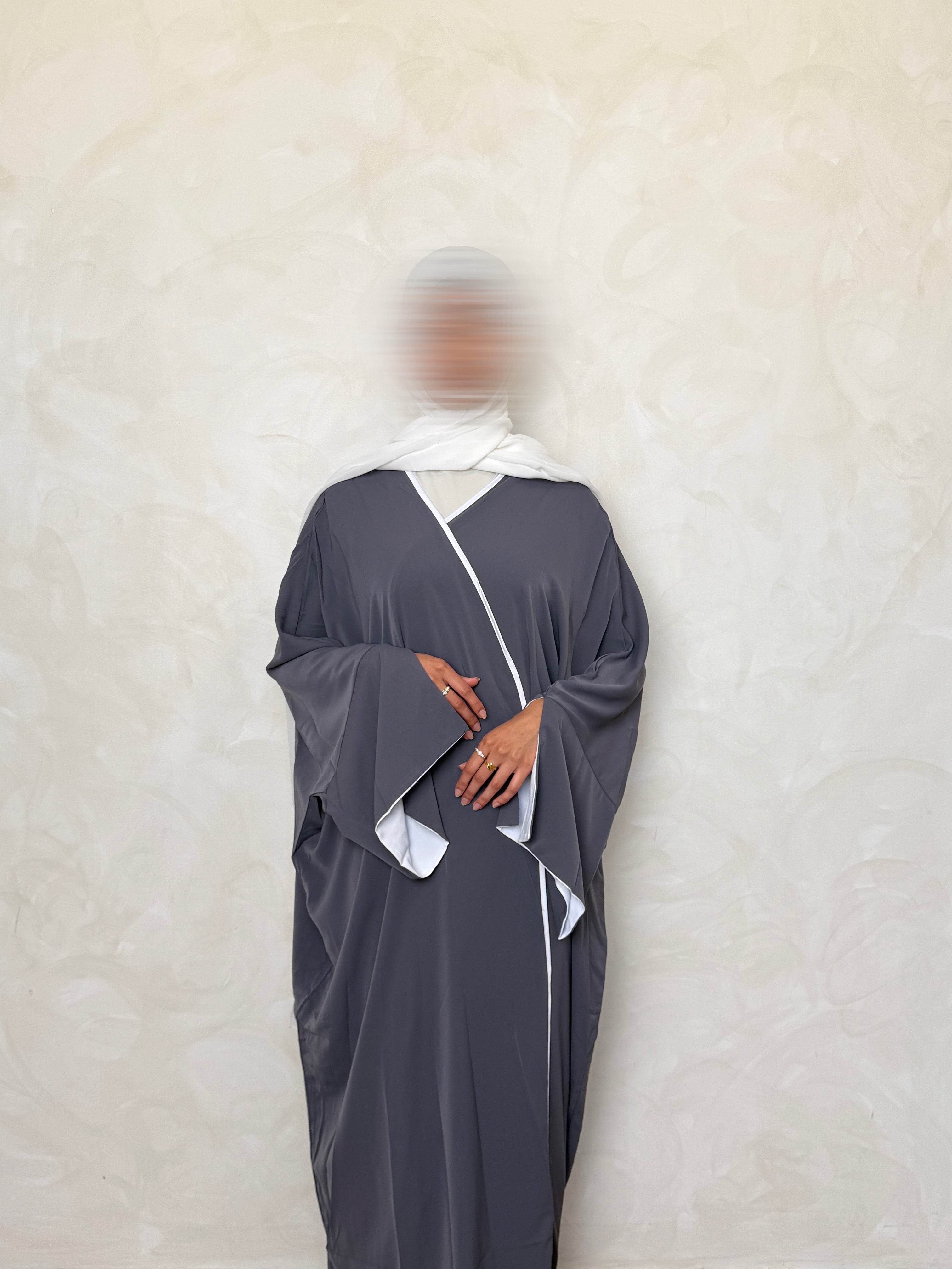 Open Abaya Grey