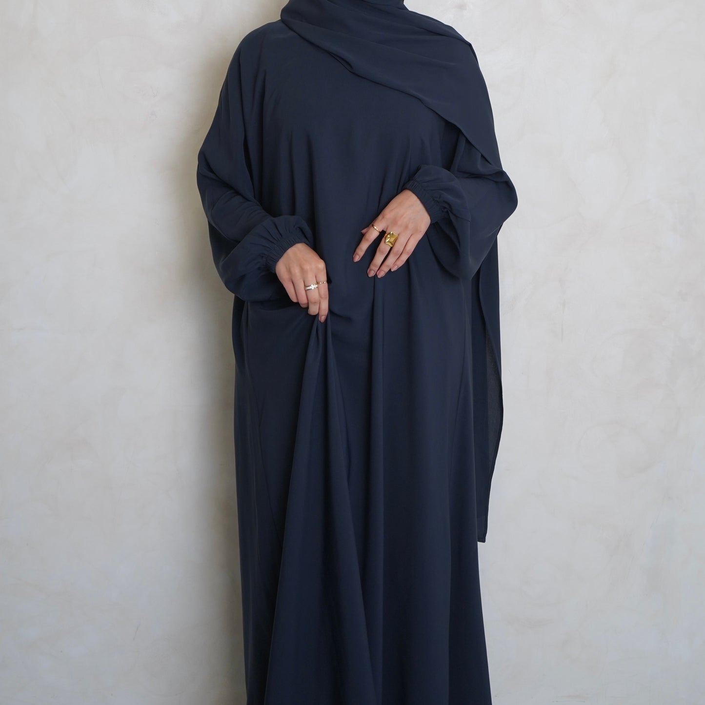 1pc Prayer Jilbaya Navy Grey