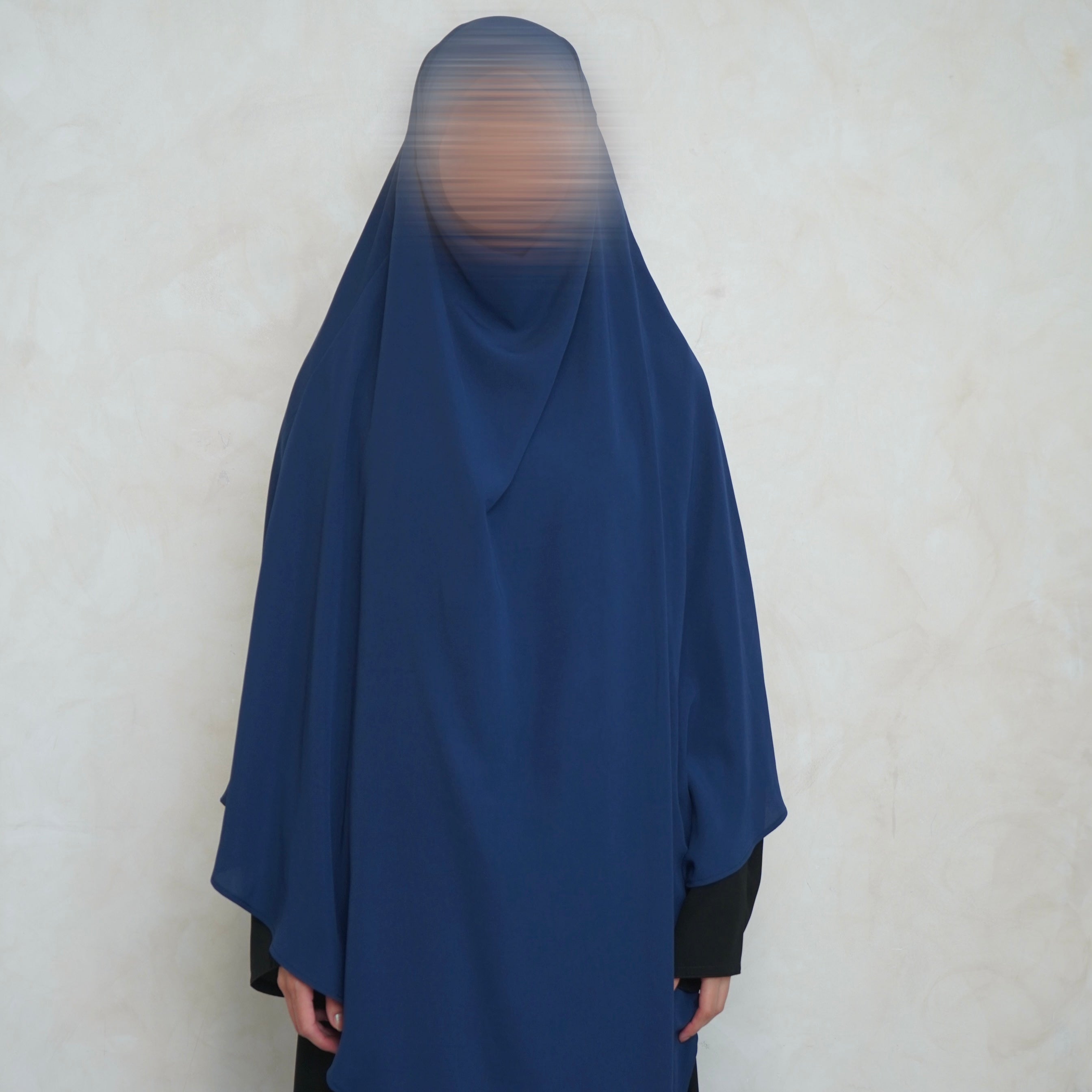 Navy Blue Khimar with Niqab Ties