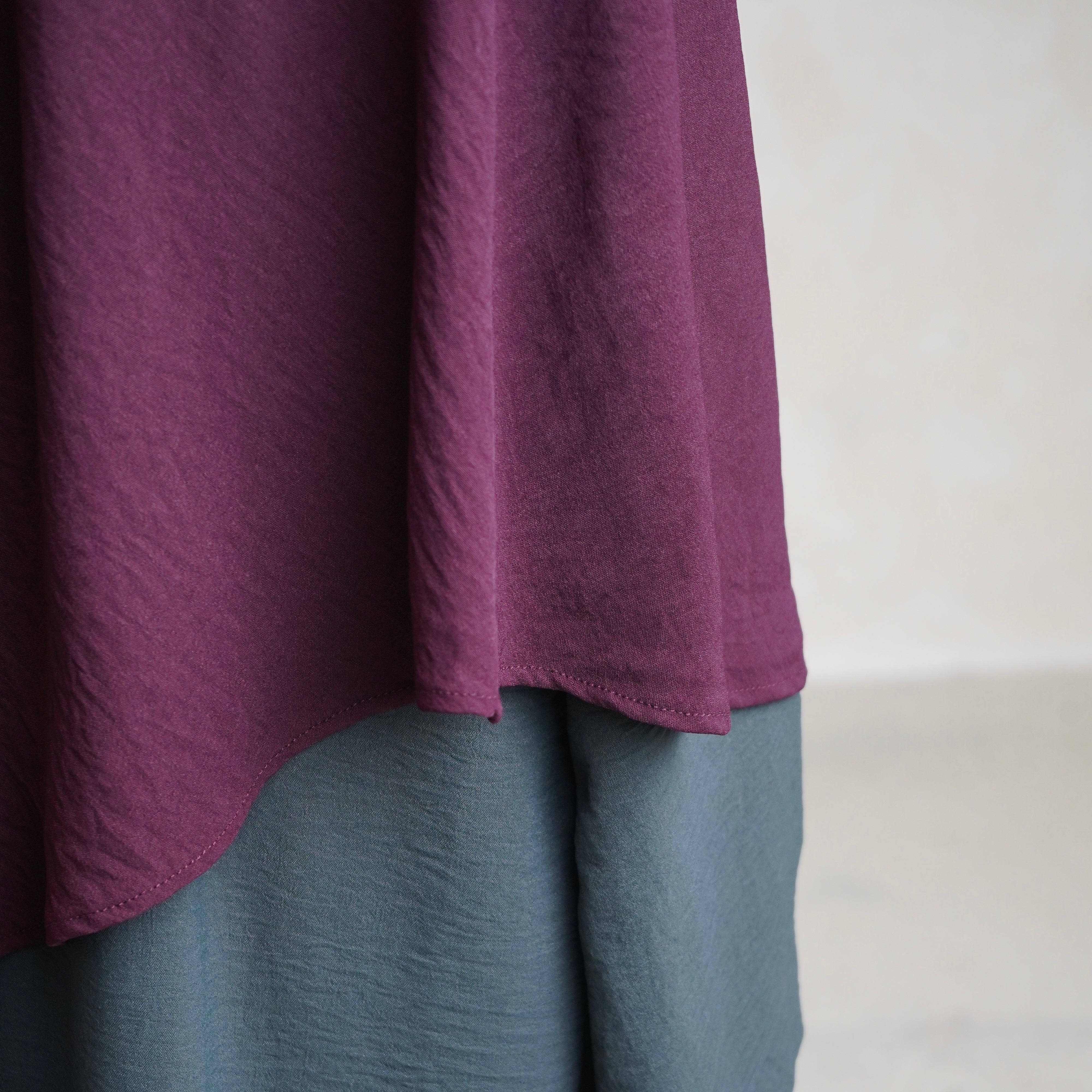 Burgundy Crepe Khimar with Niqab Ties