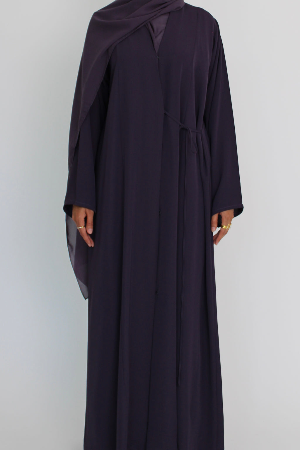 Sweet grape Abaya with Matching Sheila Scarf