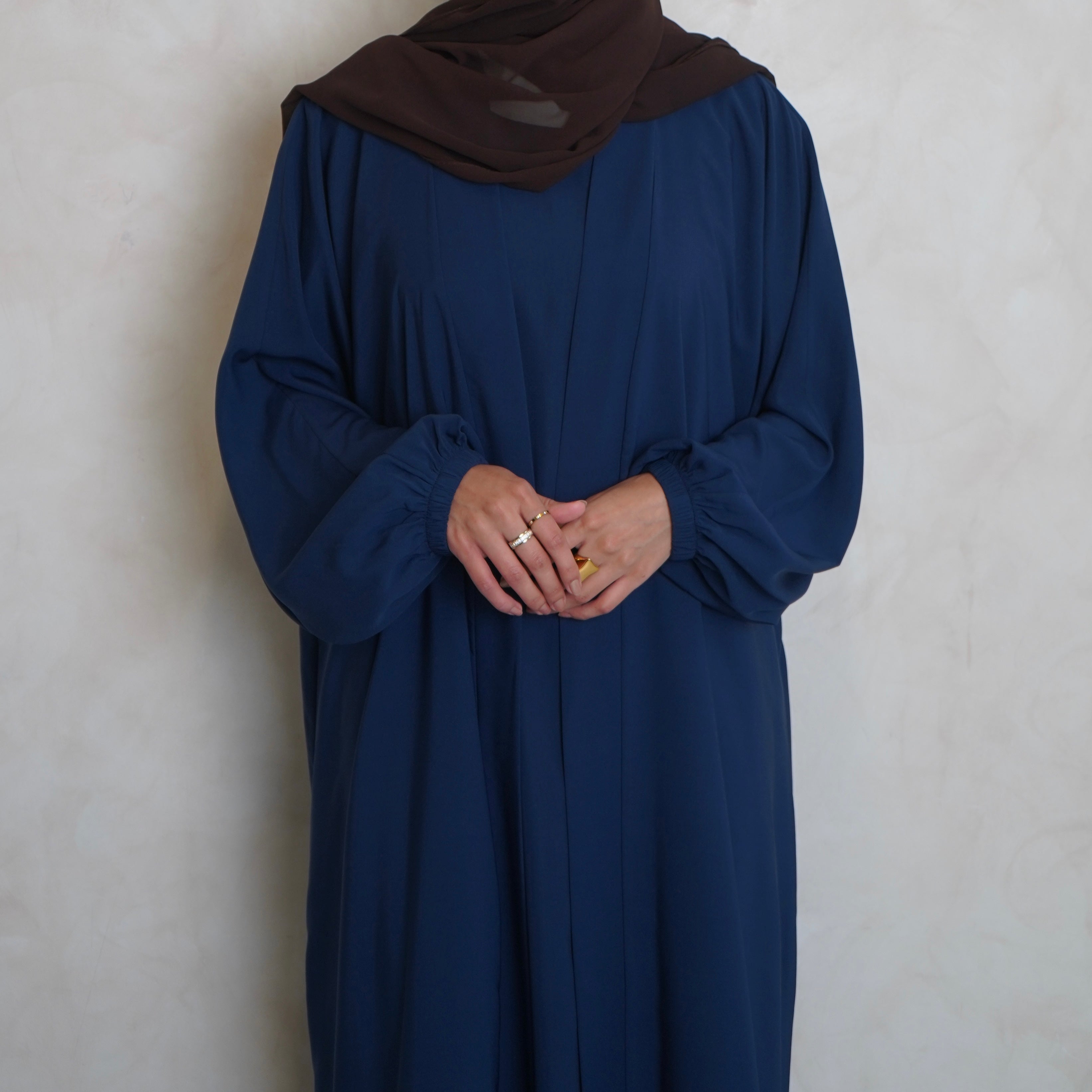 Cuffed Nubo Abaya Set Navy Blue