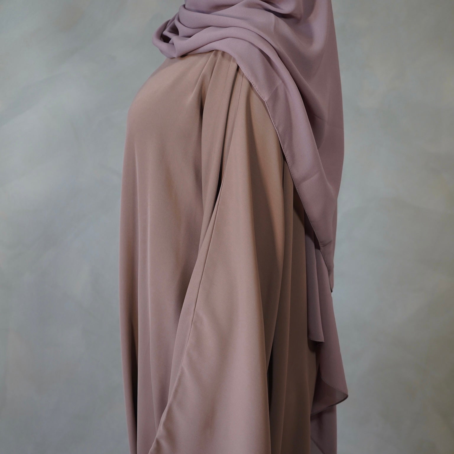 Brown Bell Sleeve Abaya with Sheila Hijab