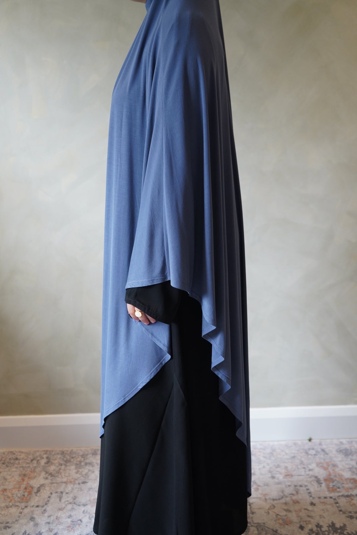 Large Steel Blue Jersey Khimar