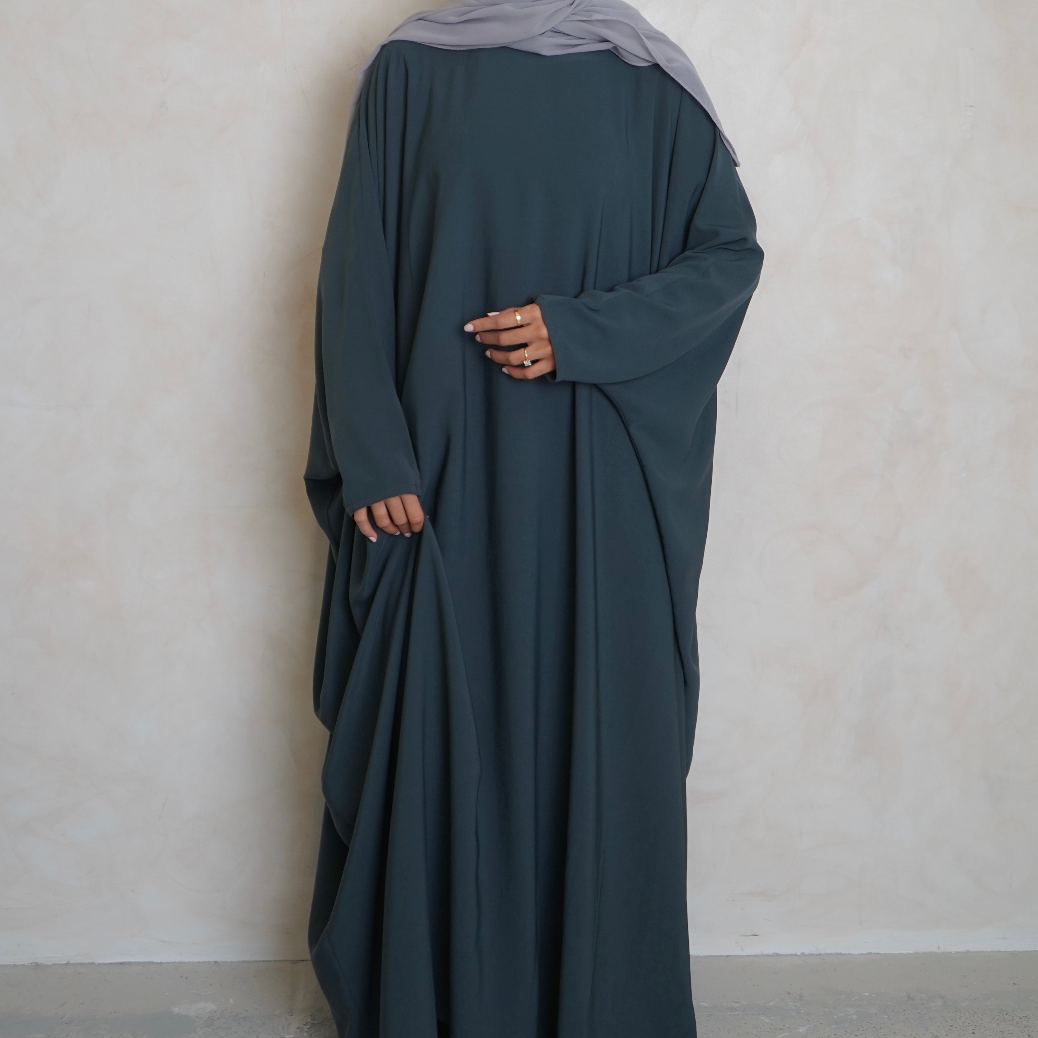 Norah Batwing Teal Grey