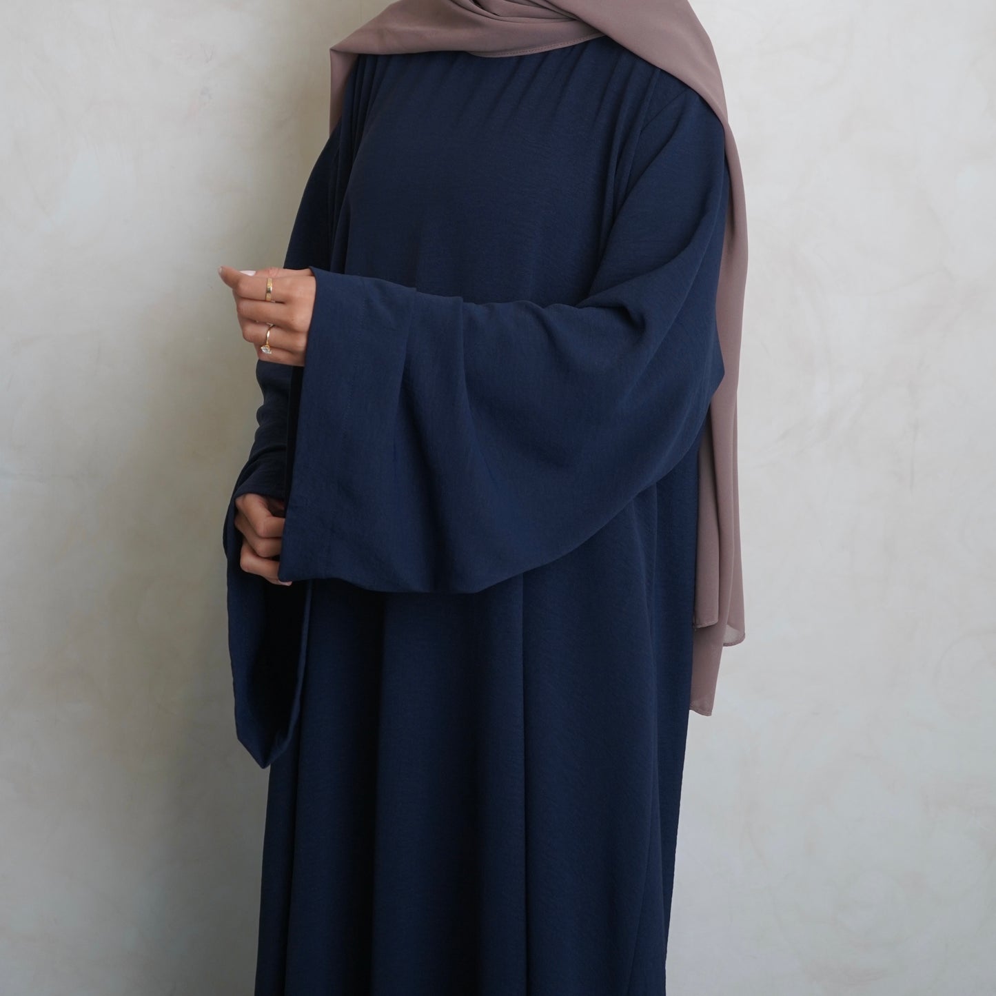 Crepe Mary Straight Abaya Navy Blue