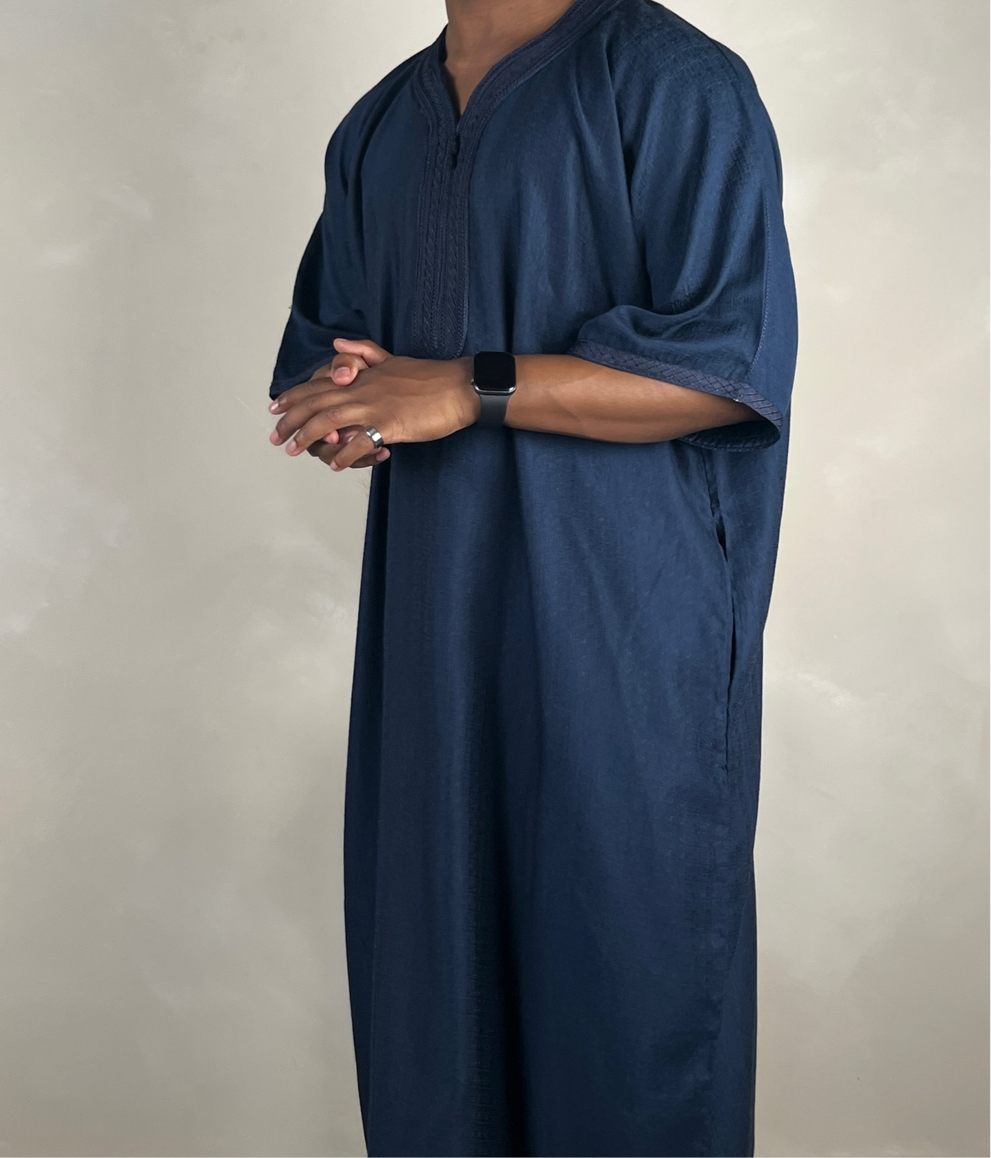 Men’s Moroccan Kaftan Navy Blue