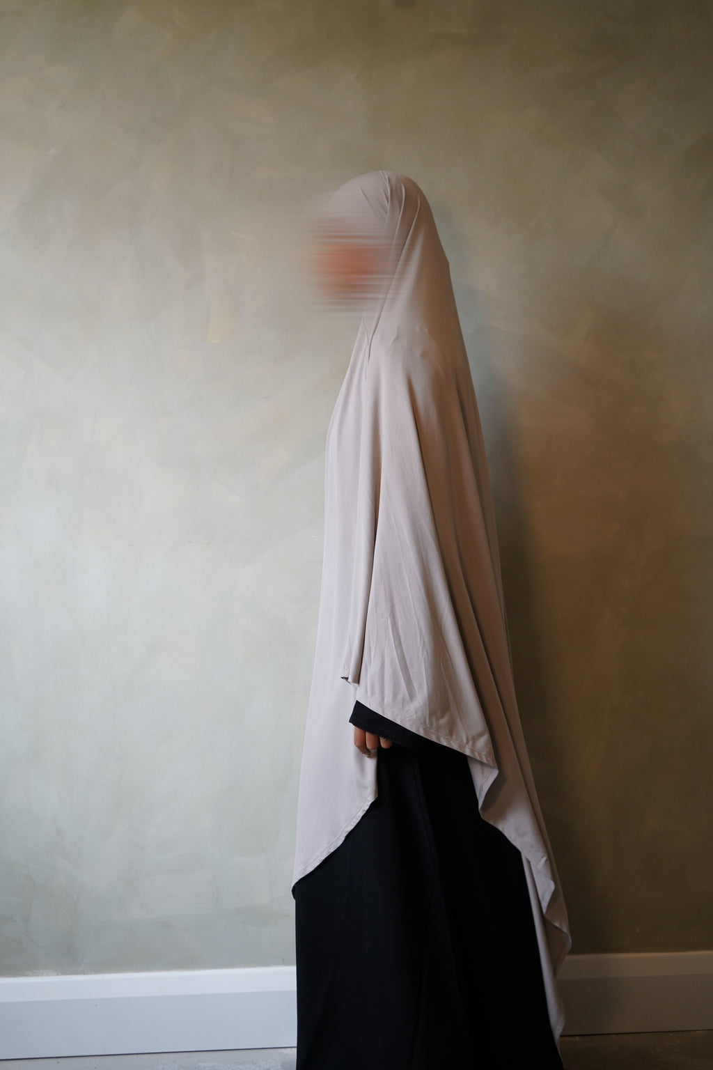 Large Light Beige Jersey Khimar
