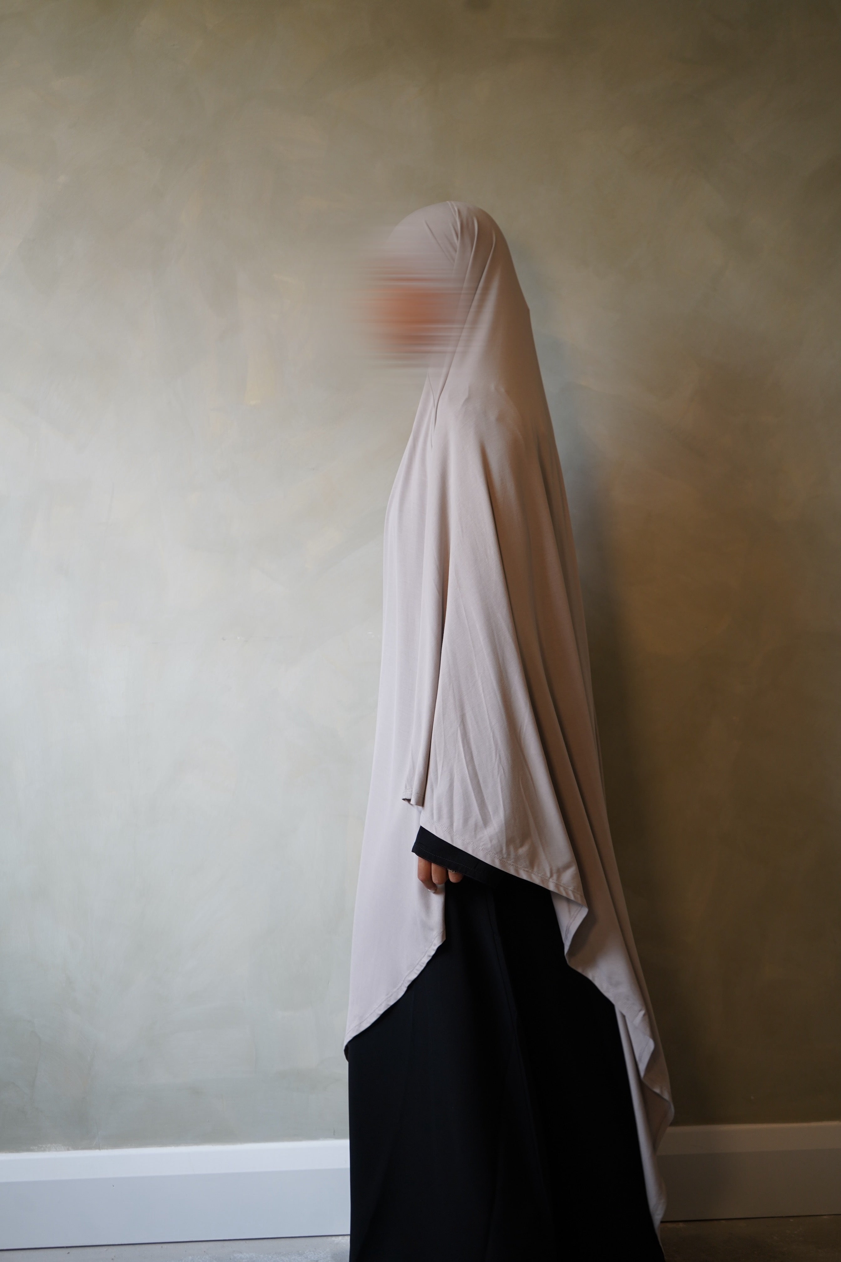 Large Light Beige Jersey Khimar