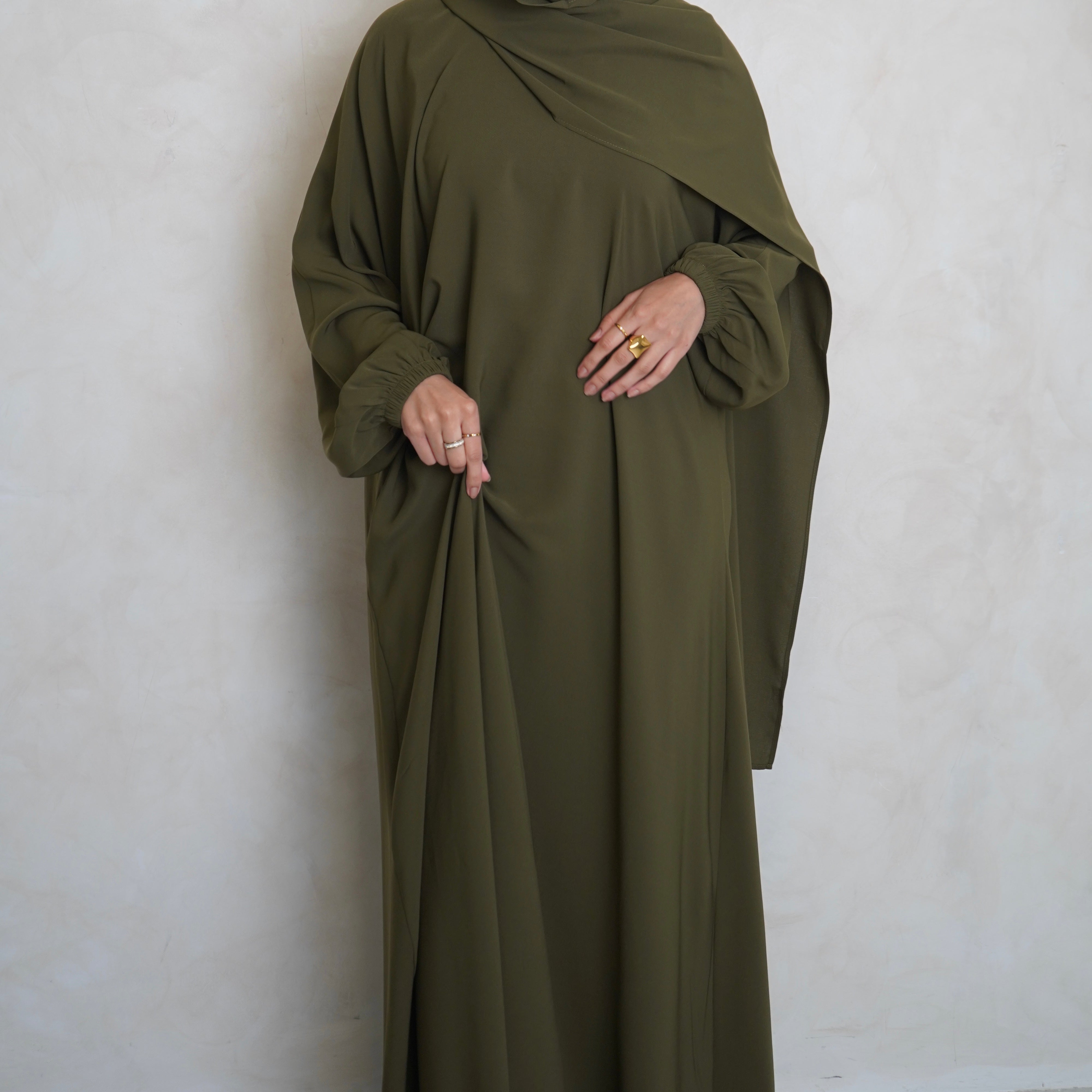 1pc Prayer Jilbaya Olive Green