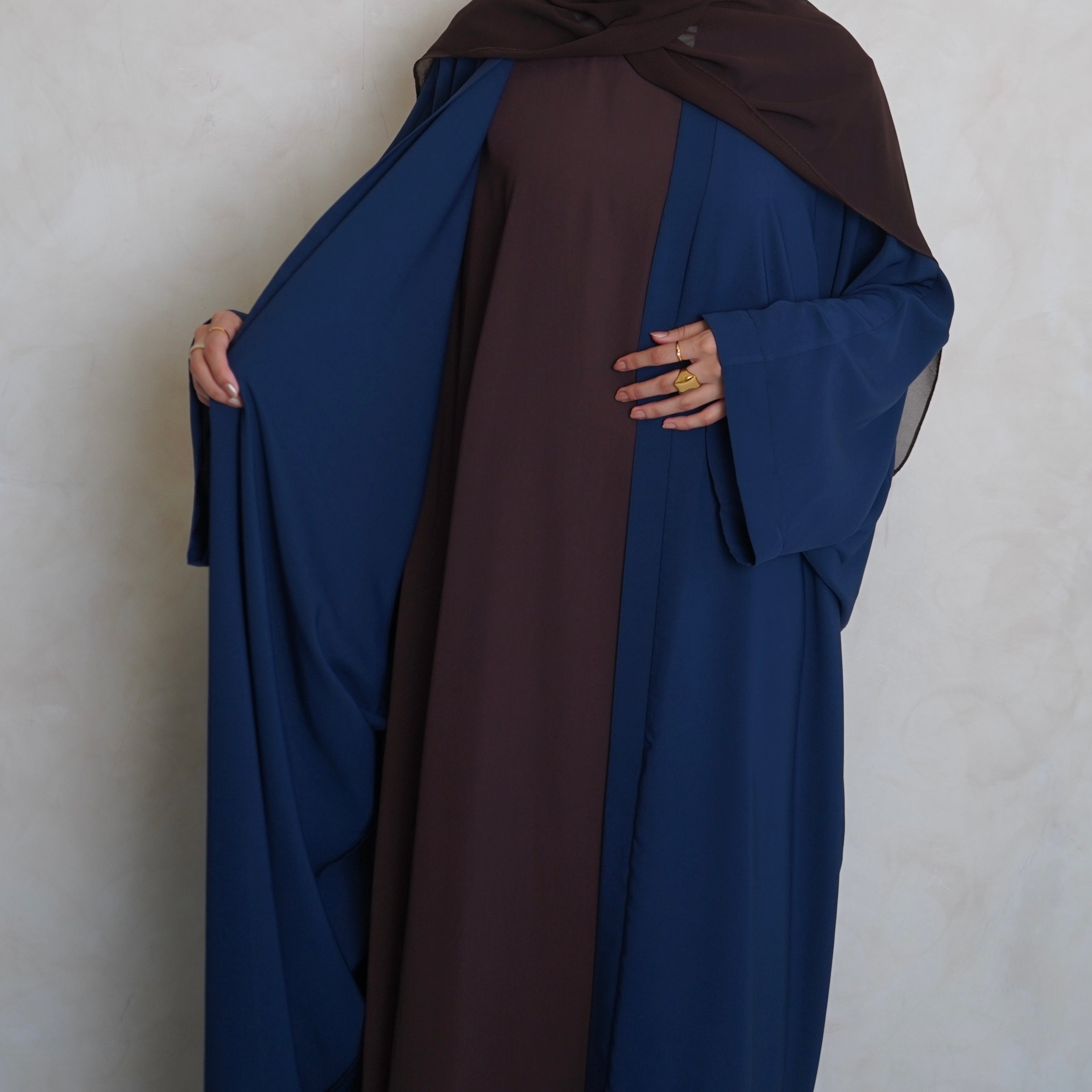 Nahla’s Open Cloak Abaya Navy Blue