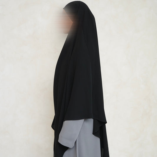 Black Khimar with Niqab Ties