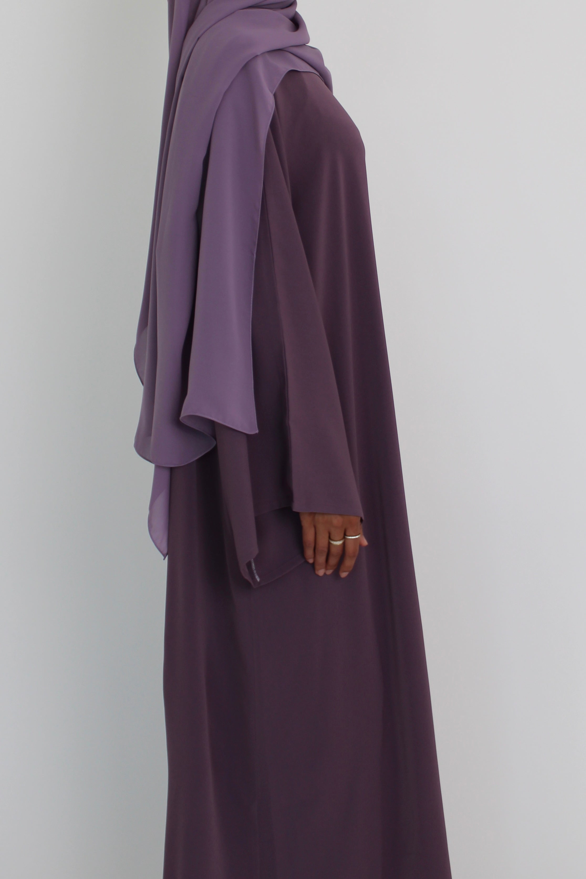 Purple Signature Bell Sleeve Abaya with hijab