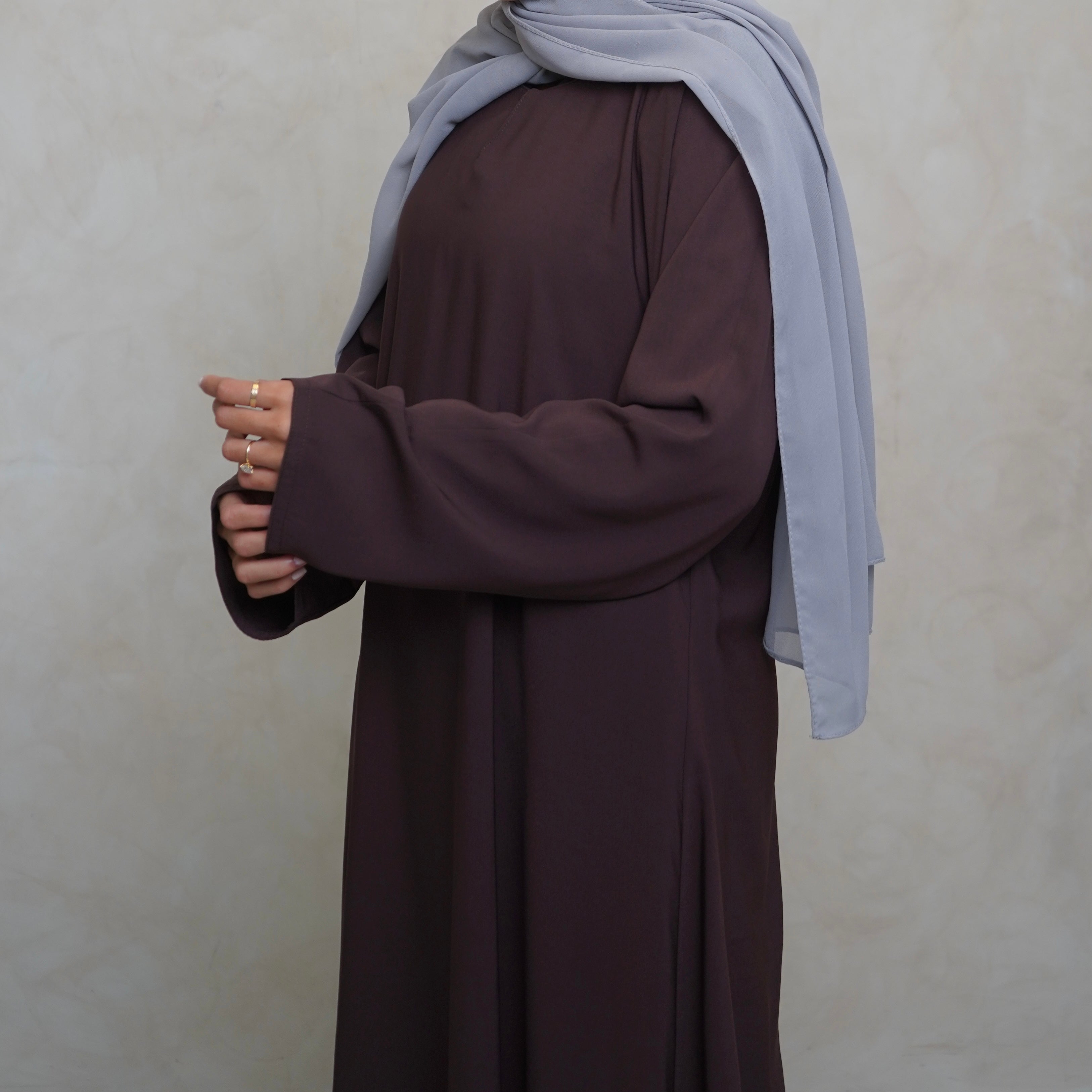 Classic A Line Abaya Choc Brown