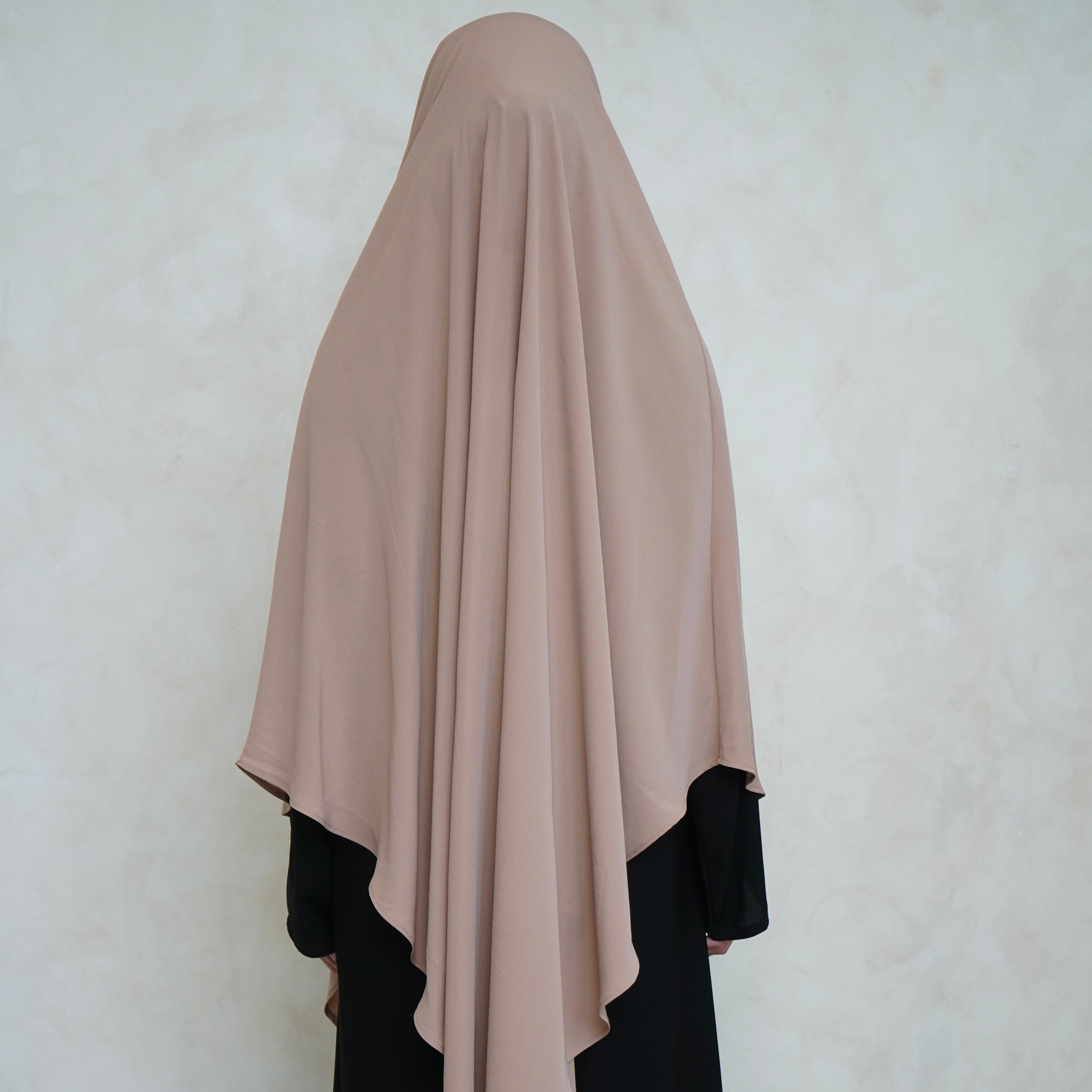 Extra Long Cream Khimar with Niqab Ties