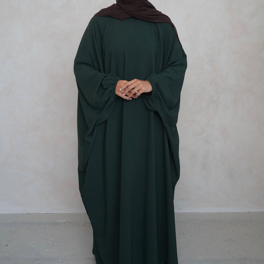 Cuffed Norah Batwing Jilbaya Bottle Green