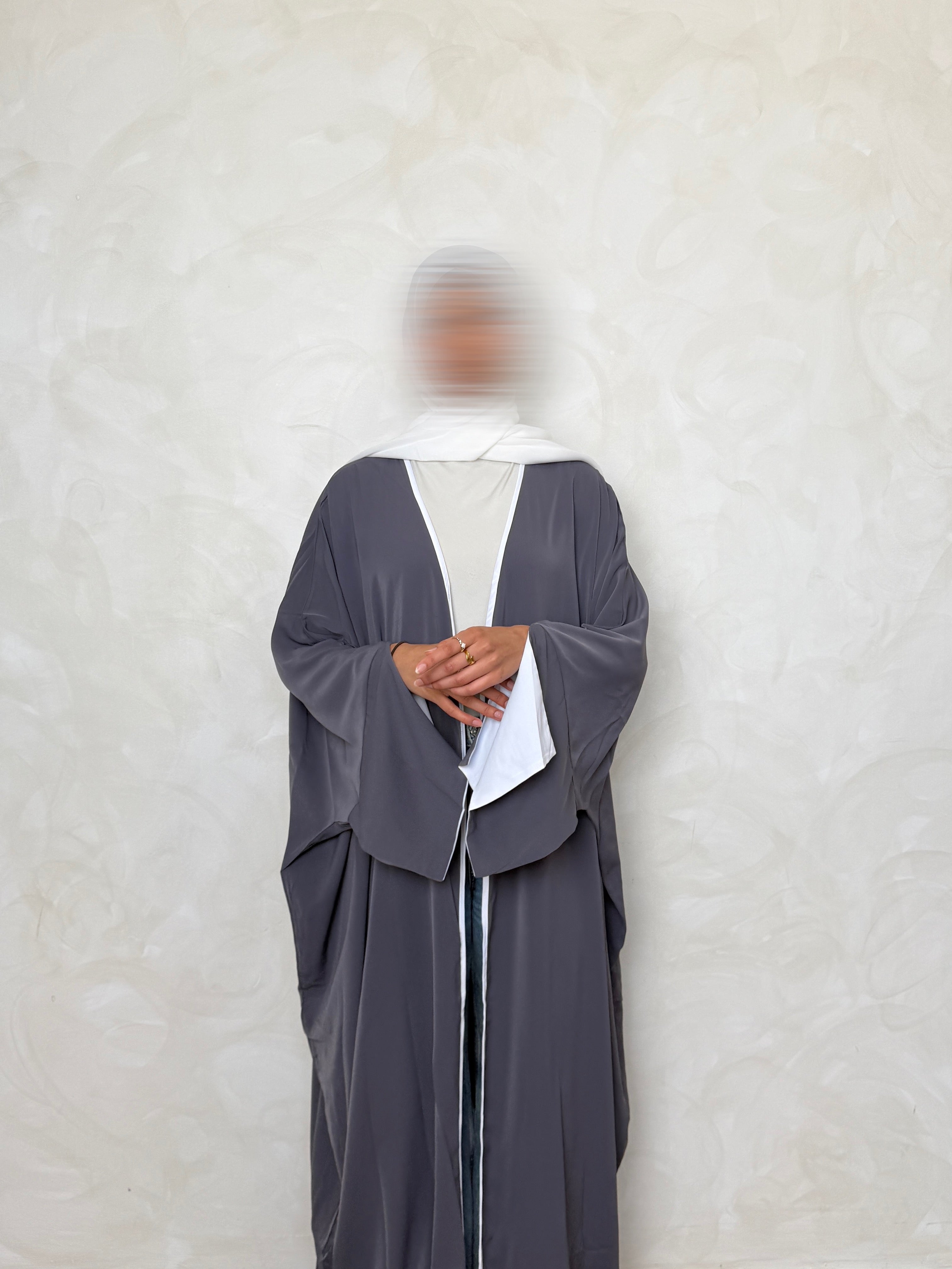 Open Abaya Grey