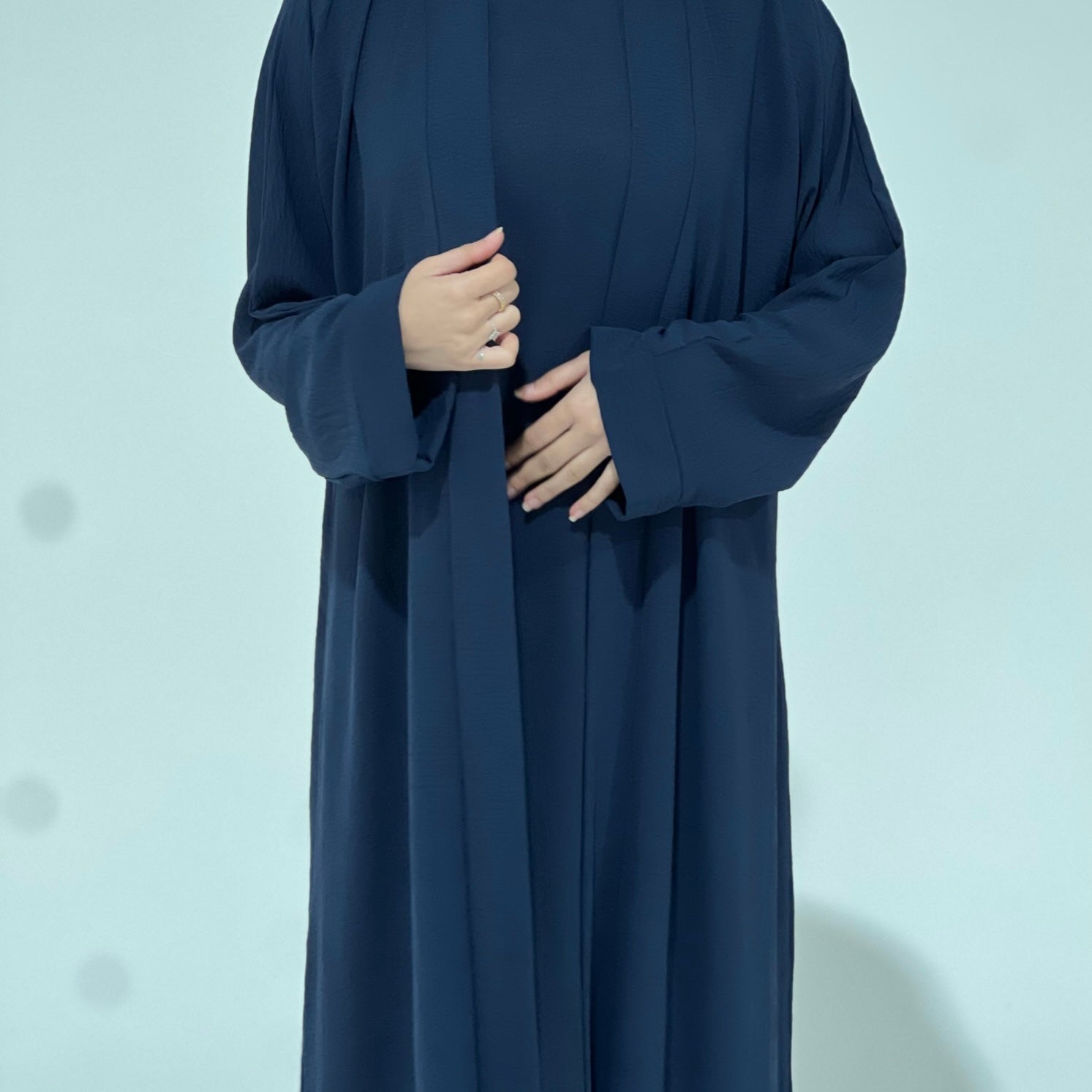 Crepe Abaya Set Navy Blue