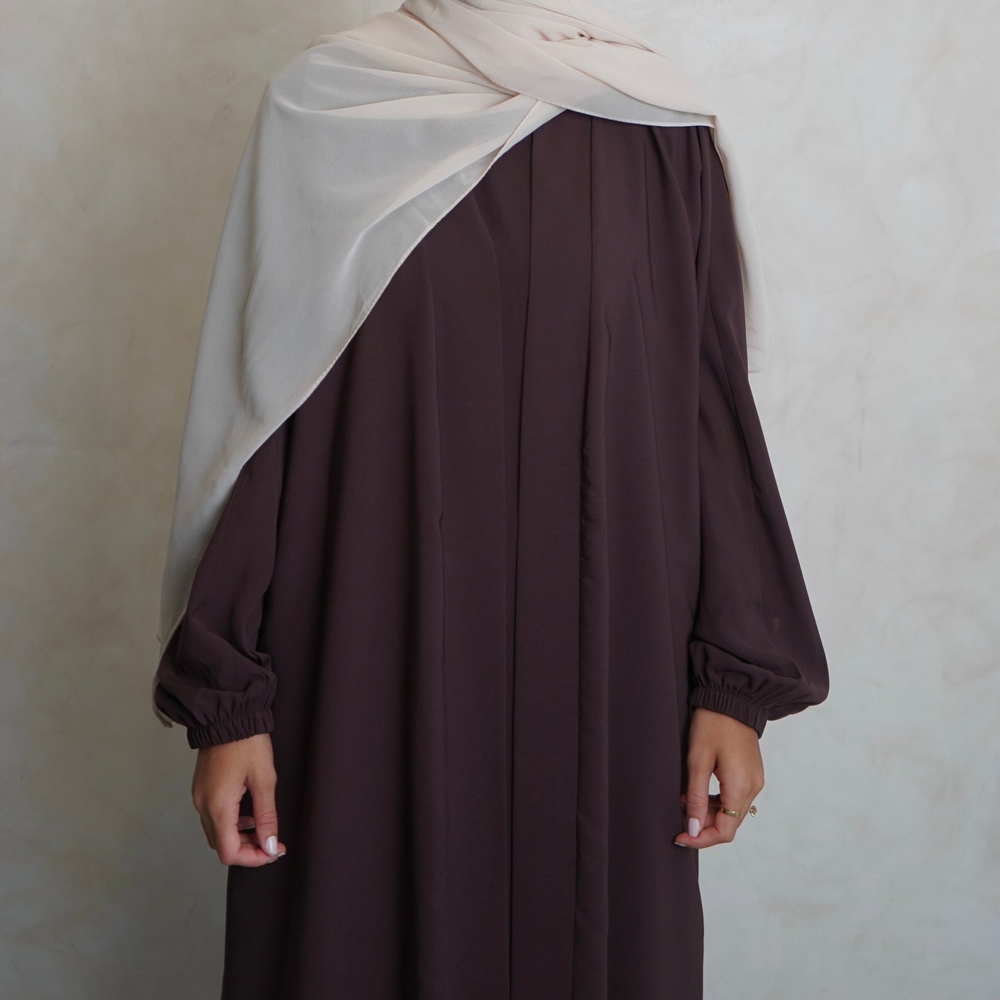 Cuffed Nubo Abaya Set Choc Brown