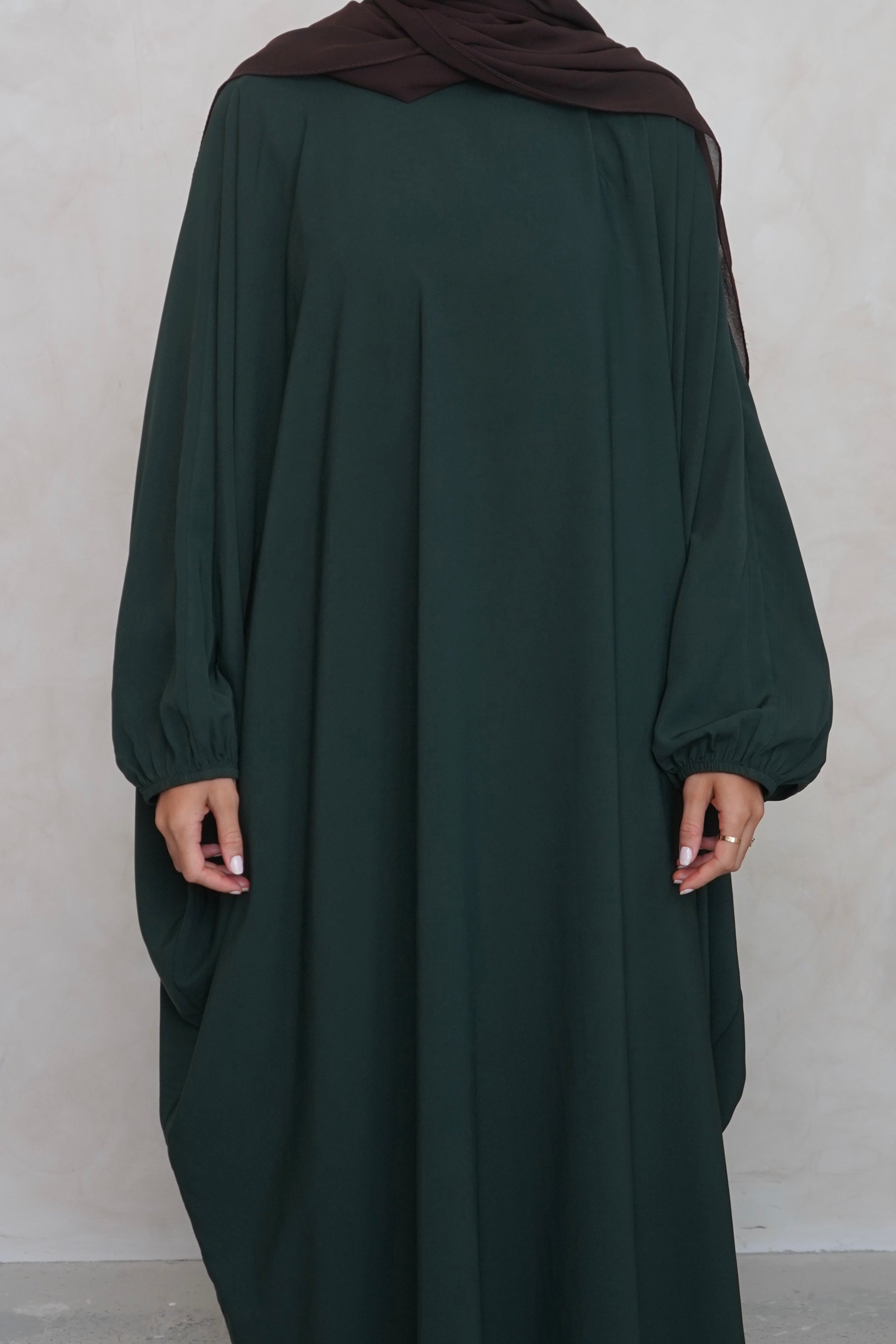 Cuffed Norah Batwing Jilbaya Bottle Green